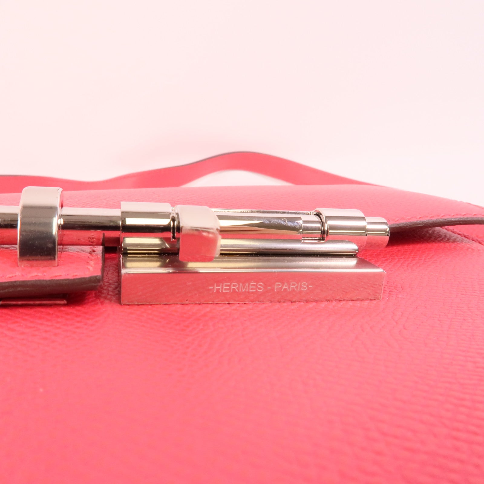 HERMES Epsom皮革Verrou 23肩背袋Rose Extreme