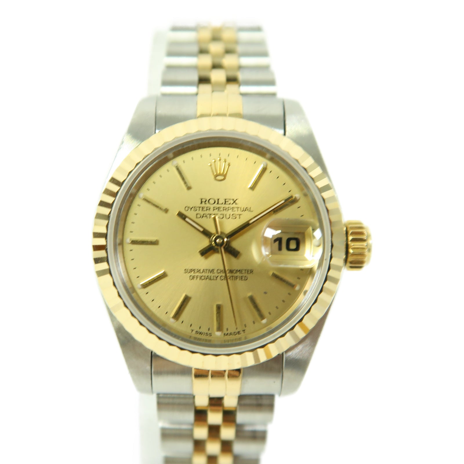 ROLEX Lady-Datejust 18K黃金/不鏽鋼手錶自動機芯金色