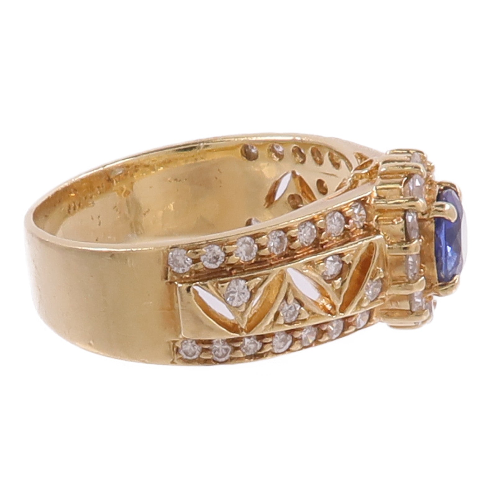 JEWELRY 18K黃金Sapphire Diamond Ring藍寶石/鑽石戒指
