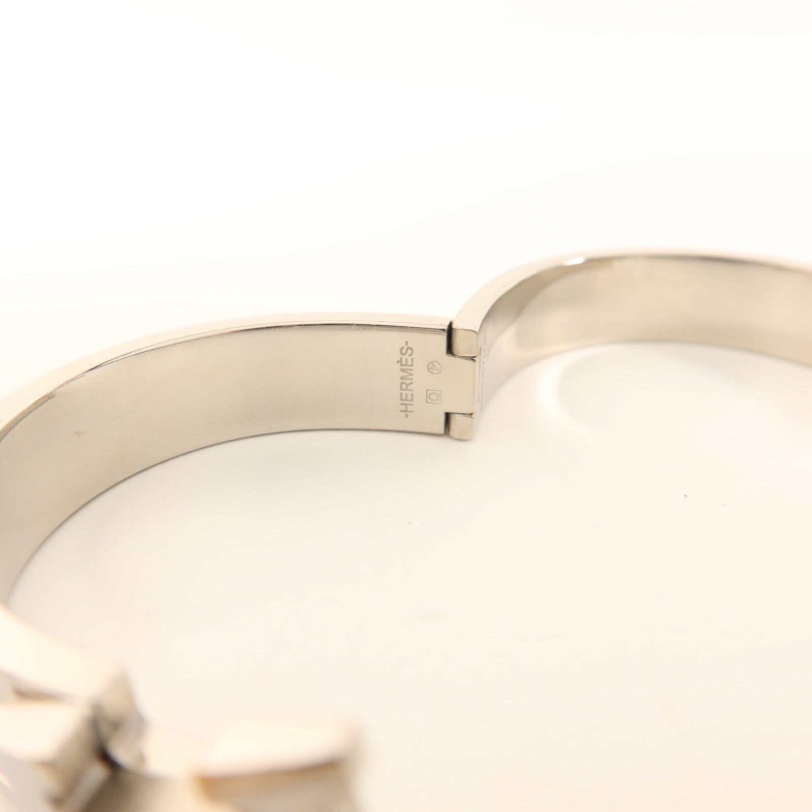 HERMES 金屬Clic H銀扣手鐲