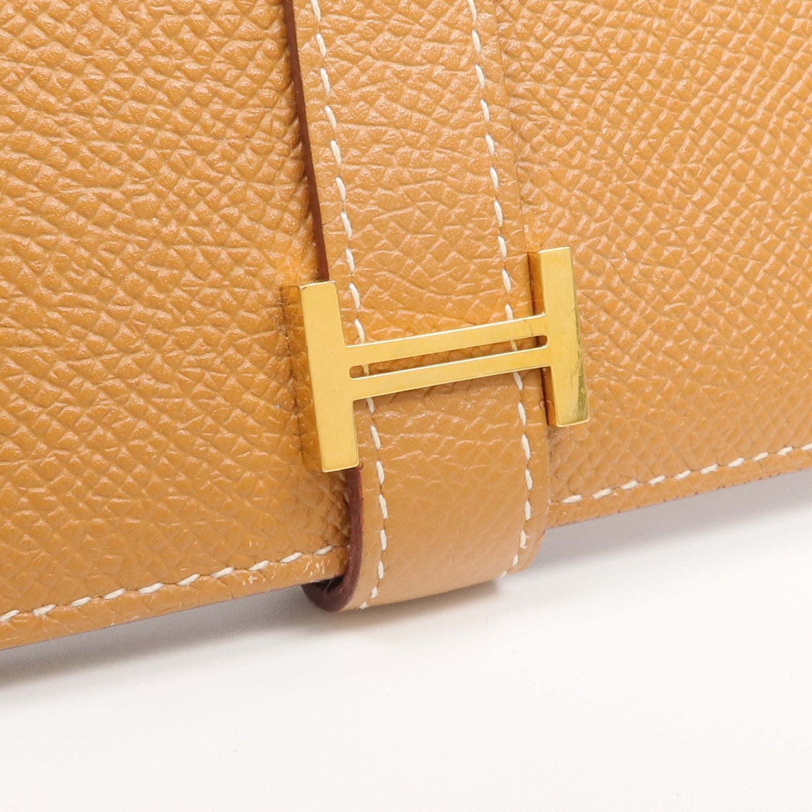 HERMES Epsom皮革Bearn Long Wallet金扣長錢包Gold