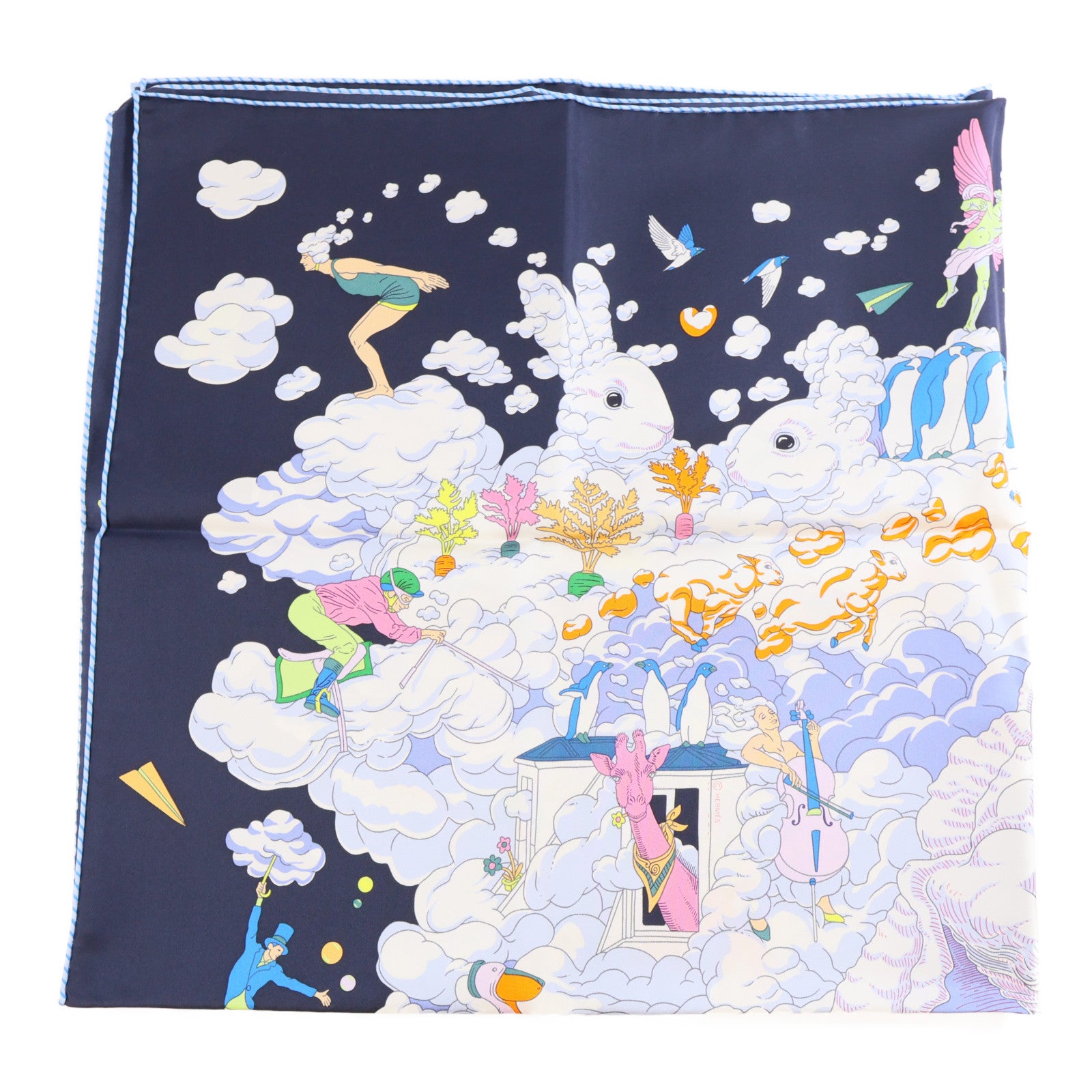 HERMES 絲質Scarf絲巾彩色