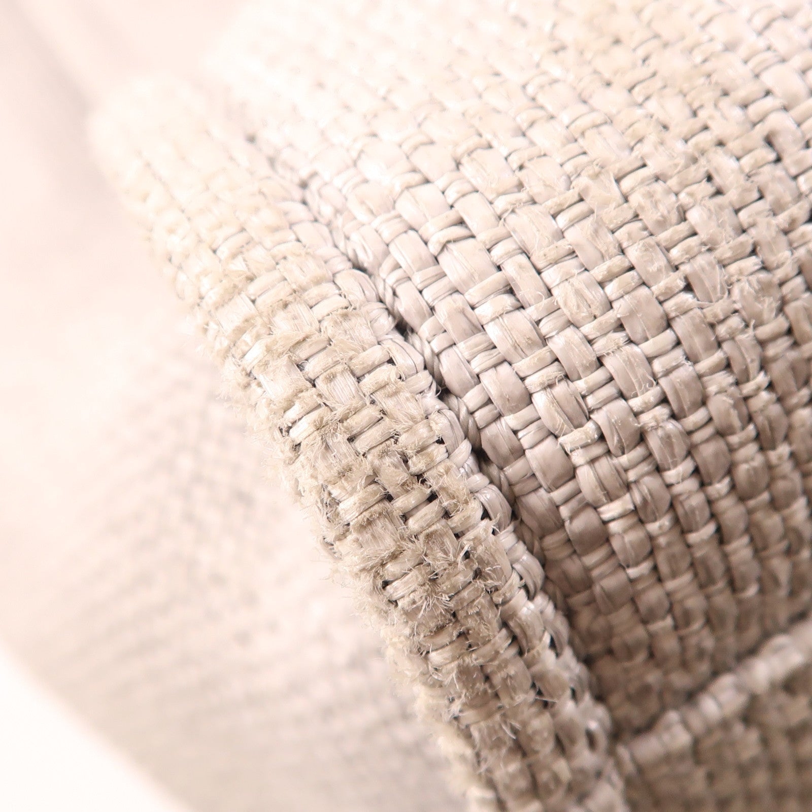 CHANEL Straw Deauville Tote銀扣手挽肩背兩用袋灰色/黑色