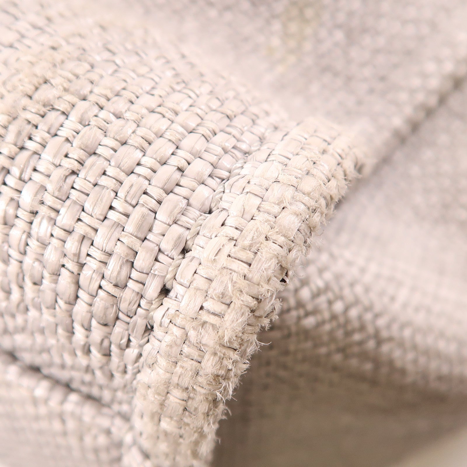 CHANEL Straw Deauville Tote銀扣手挽肩背兩用袋灰色/黑色