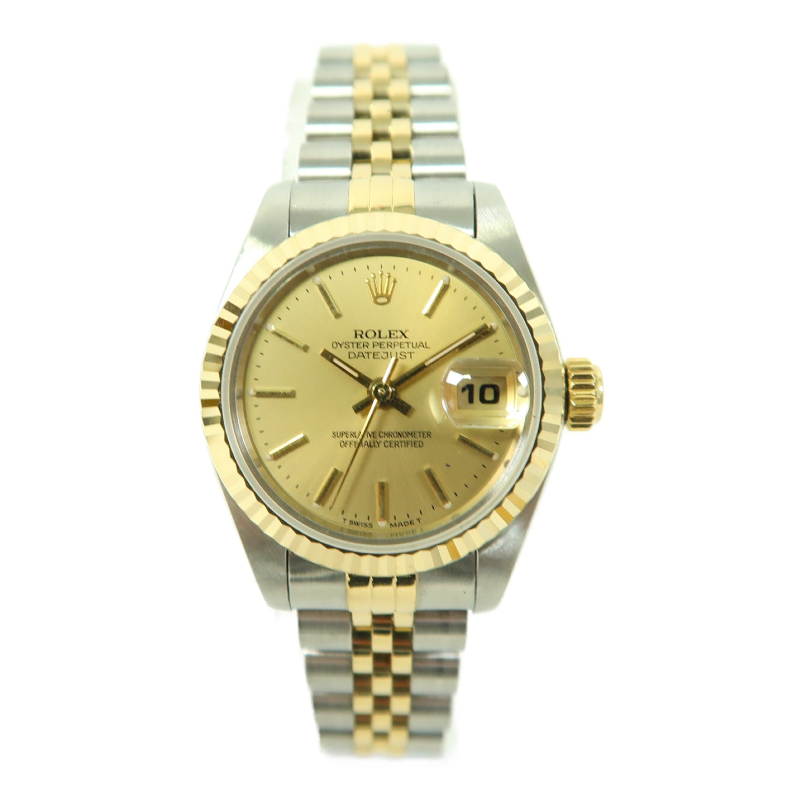 ROLEX Lady-Datejust 18K黃金/不鏽鋼手錶自動機芯金色