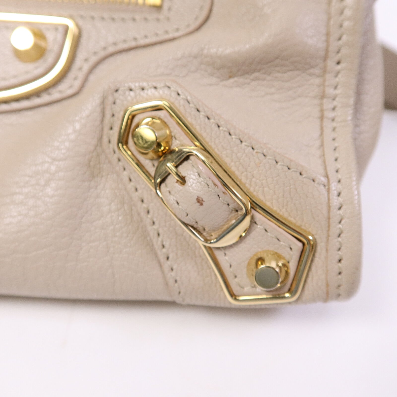 BALENCIAGA 牛皮皮革Classic Metallic Edge Mini City手挽肩背兩用袋