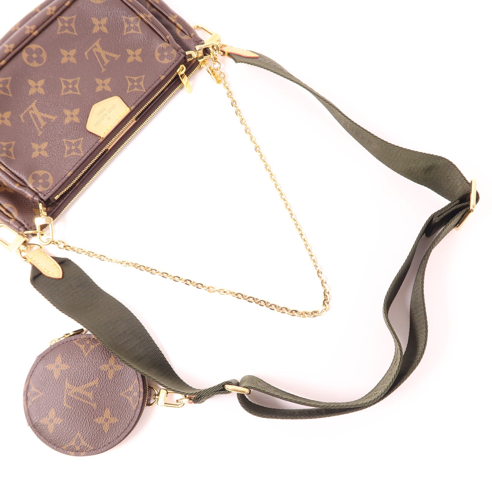 LOUIS VUITTON Monogram Multi Pochette Accessoires金扣手挽肩背兩用袋