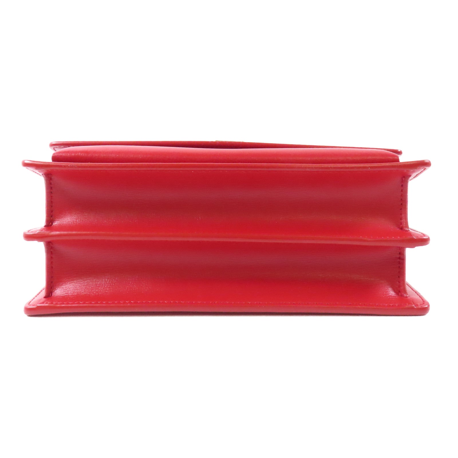 SAINT LAURENT 牛皮皮革Chain Shoulder金扣鏈帶肩背袋紅色