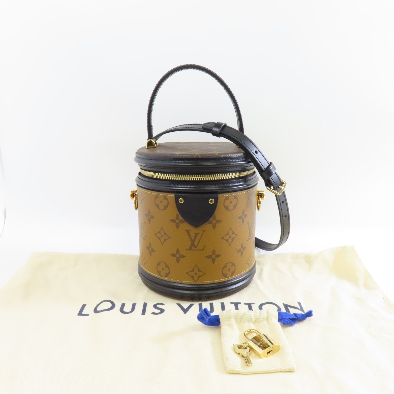 LOUIS VUITTON 【激減優惠】Monogram Reverse Cannes金扣手挽肩背兩用袋啡色