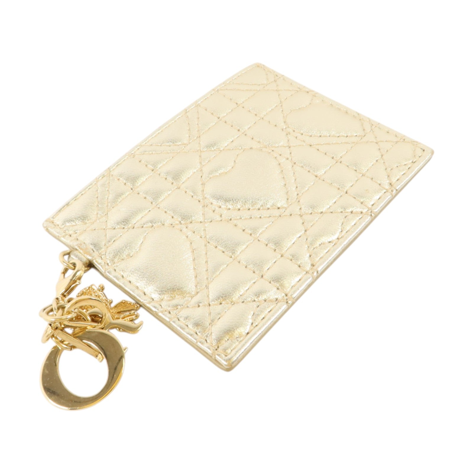 Dior 羊皮皮革Freesia Card Holder金扣卡片套