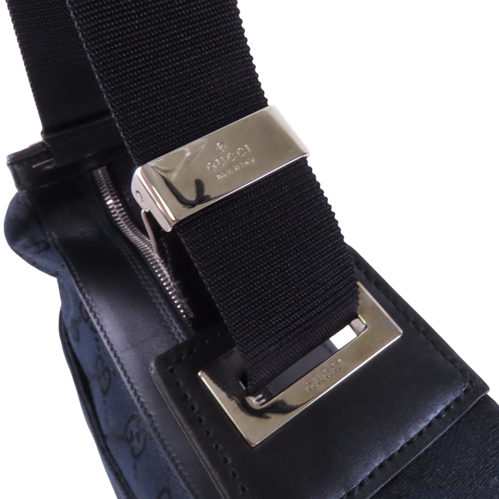 GUCCI GG帆布Hand Bag銀扣肩背袋