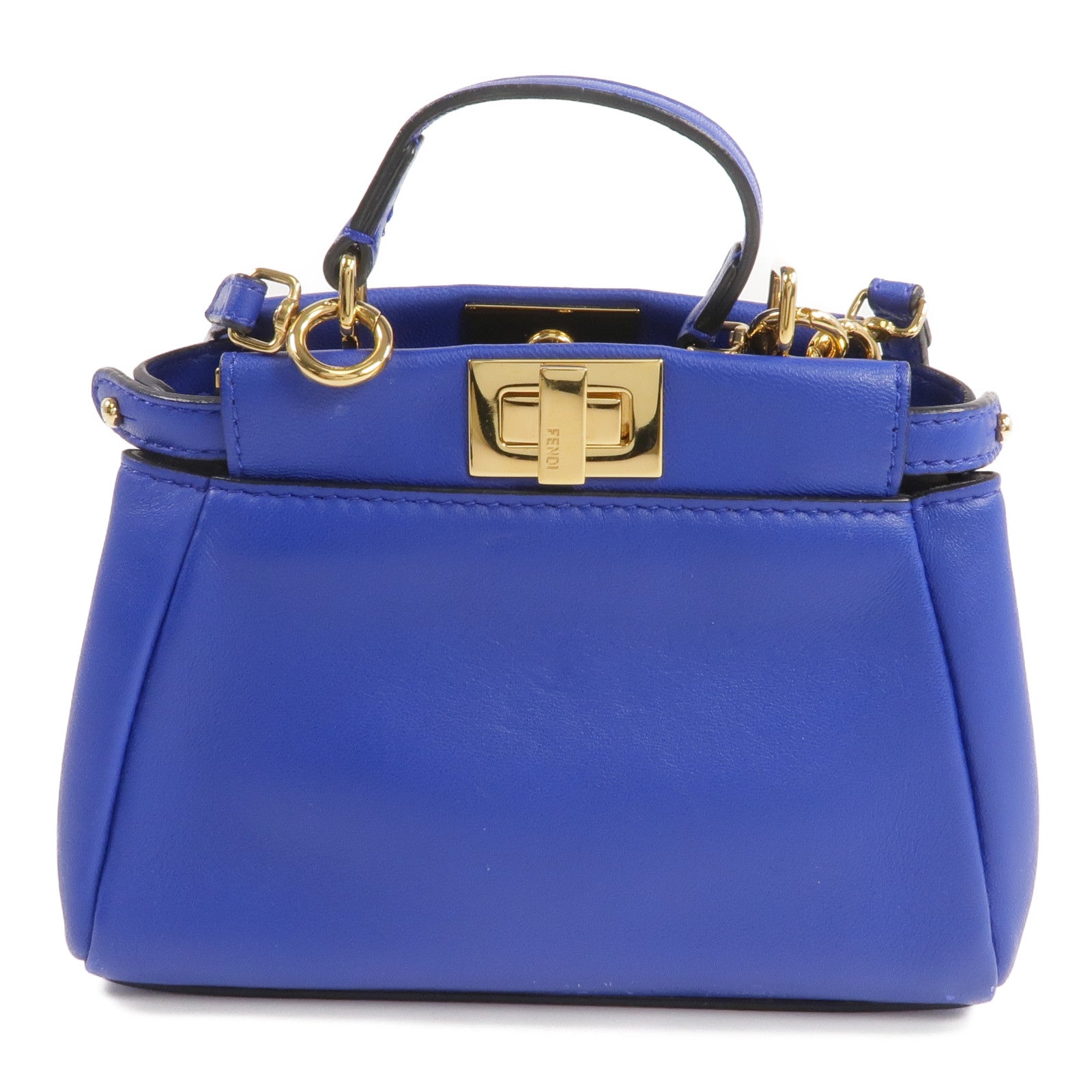 FENDI 牛皮皮革Micro Peekaboo金扣手挽肩背兩用袋
