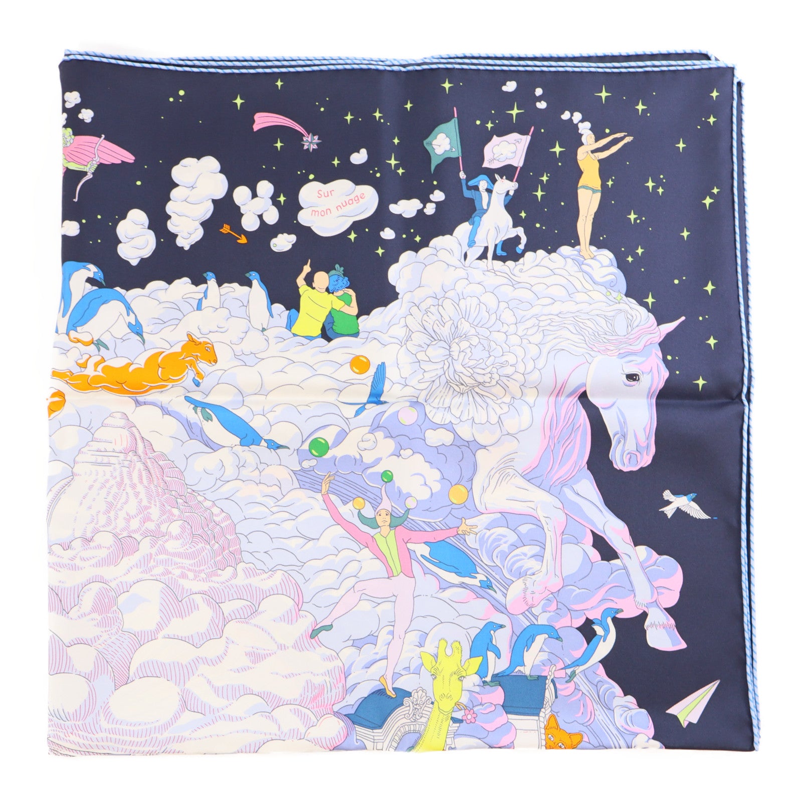 HERMES 絲質Scarf絲巾彩色