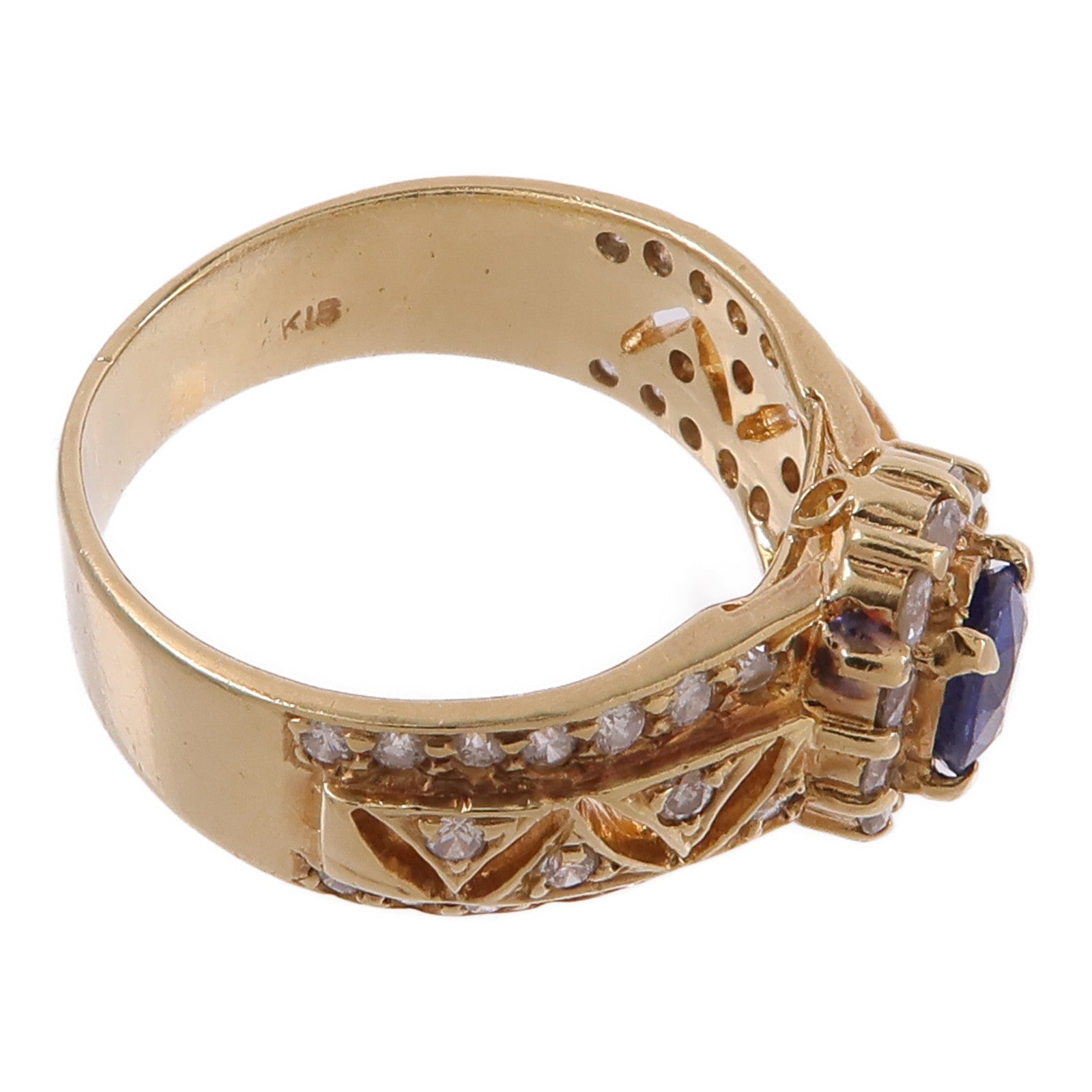 JEWELRY 18K黃金Sapphire Diamond Ring藍寶石/鑽石戒指