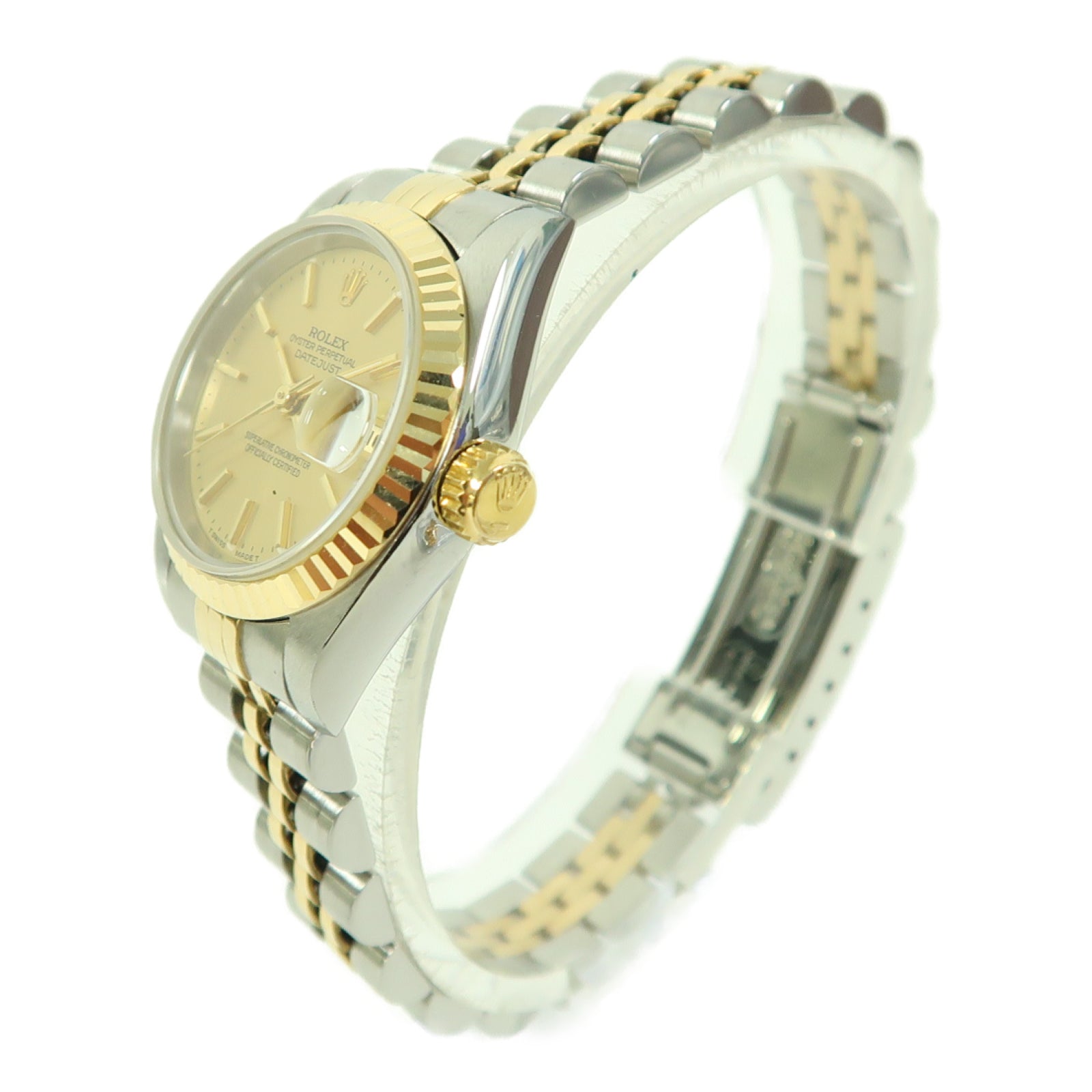 ROLEX Lady-Datejust 18K黃金/不鏽鋼手錶自動機芯金色
