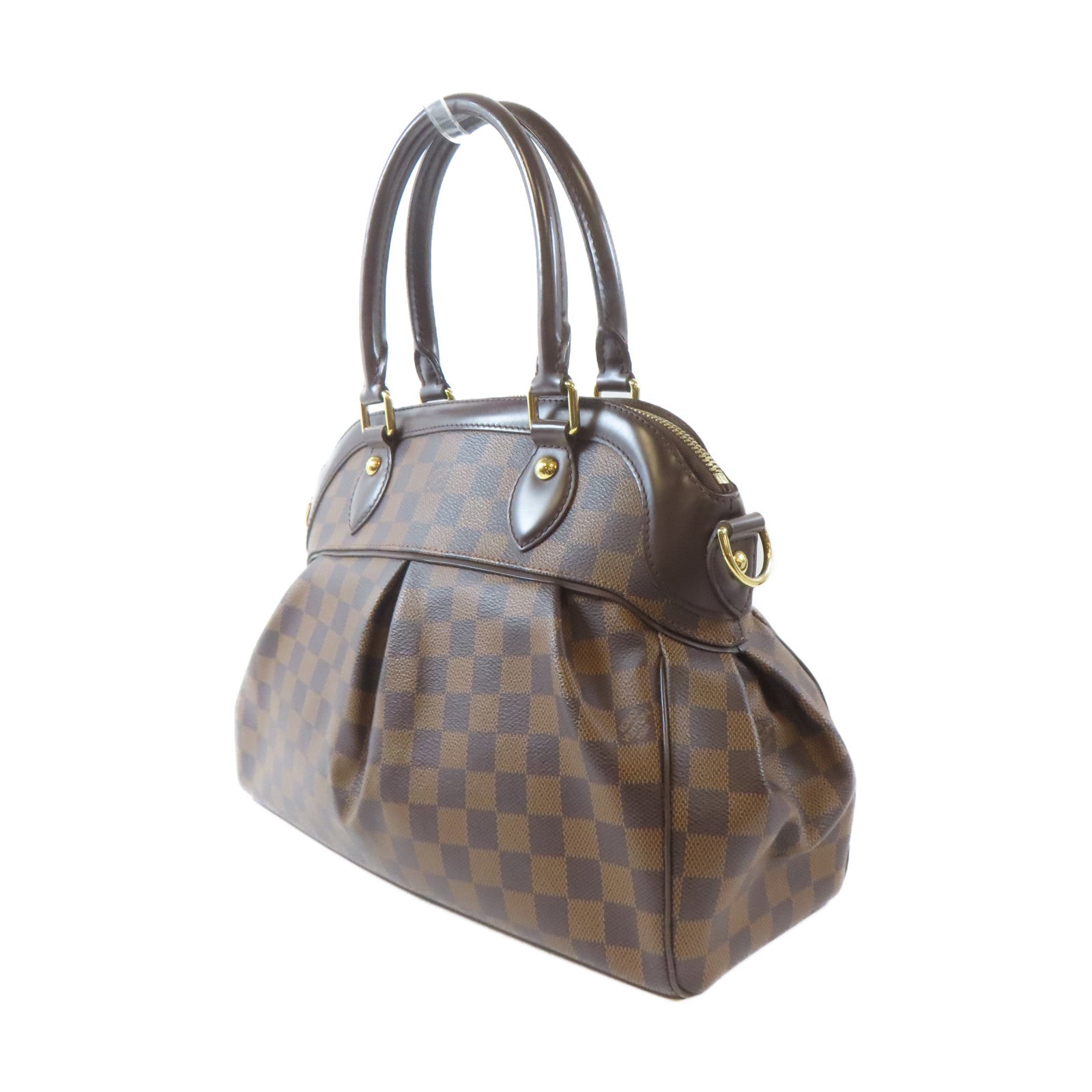 LOUIS VUITTON 【激減優惠】Damier Trevi PM金扣手挽肩背兩用袋啡色