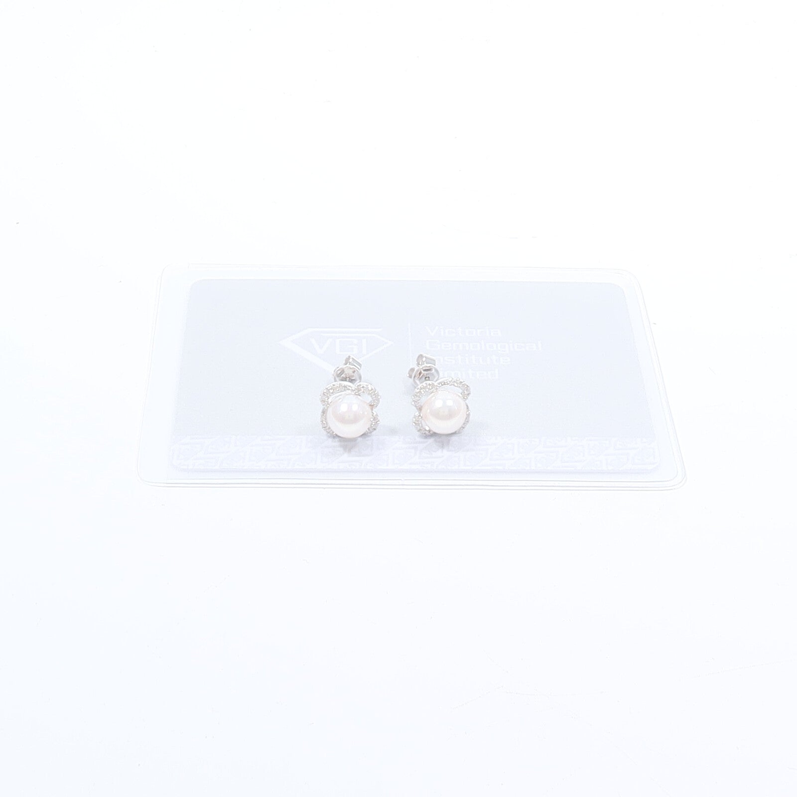 JEWELRY 18K白金Pearl Diamond Earrings珍珠/鑽石耳環