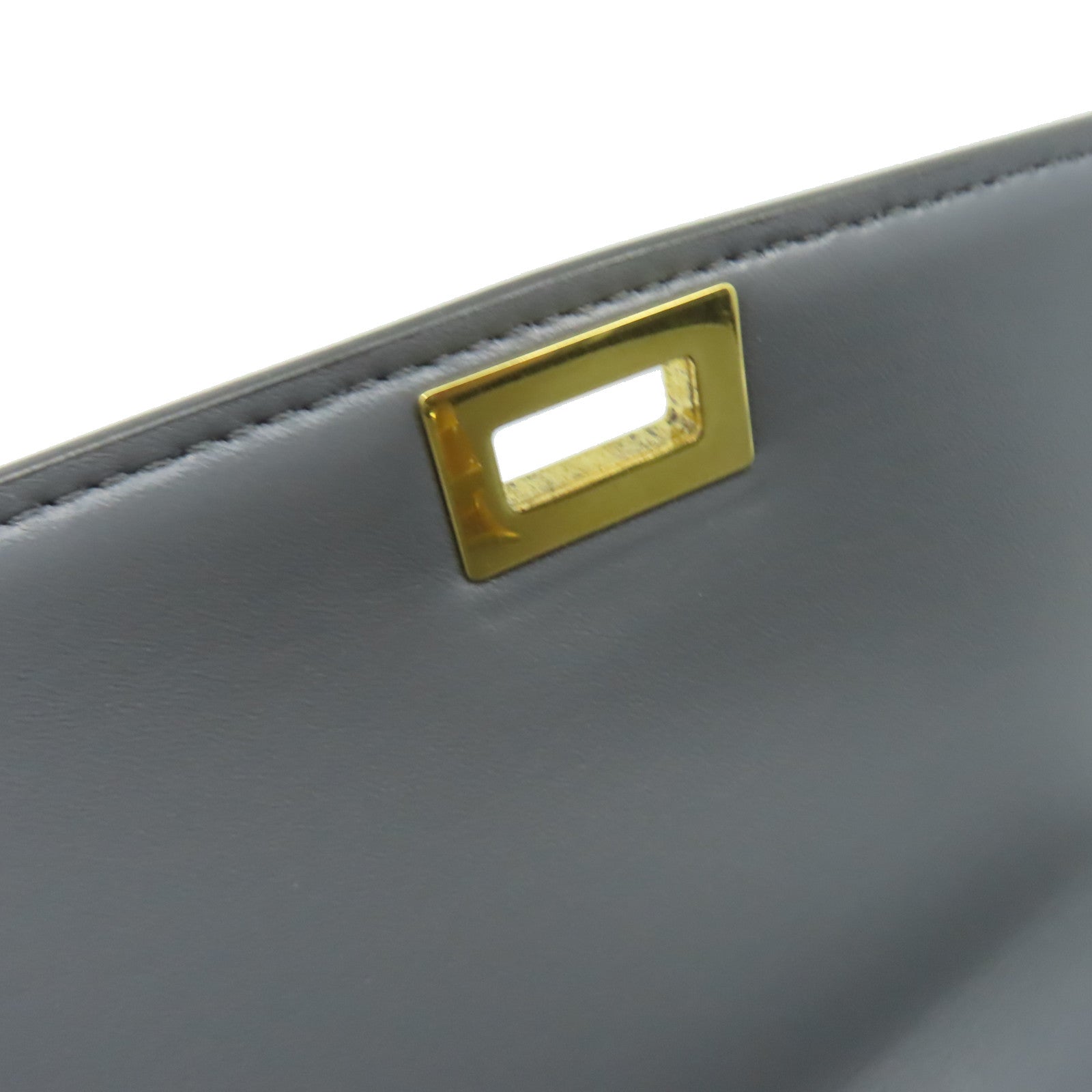 CELINE 牛皮皮革Classic Box Shoulder Bag金扣肩背袋灰色