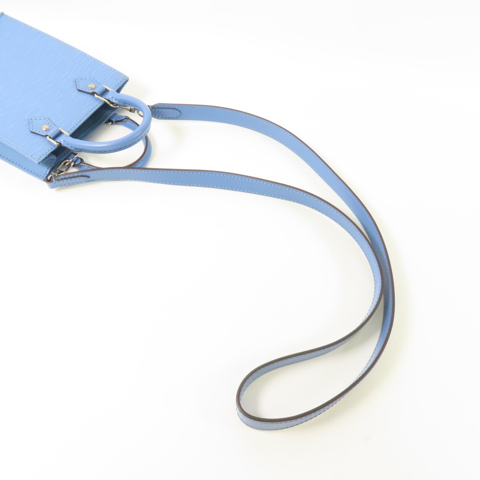 LOUIS VUITTON Epi Petit Sac Plat銀扣手挽肩背兩用袋