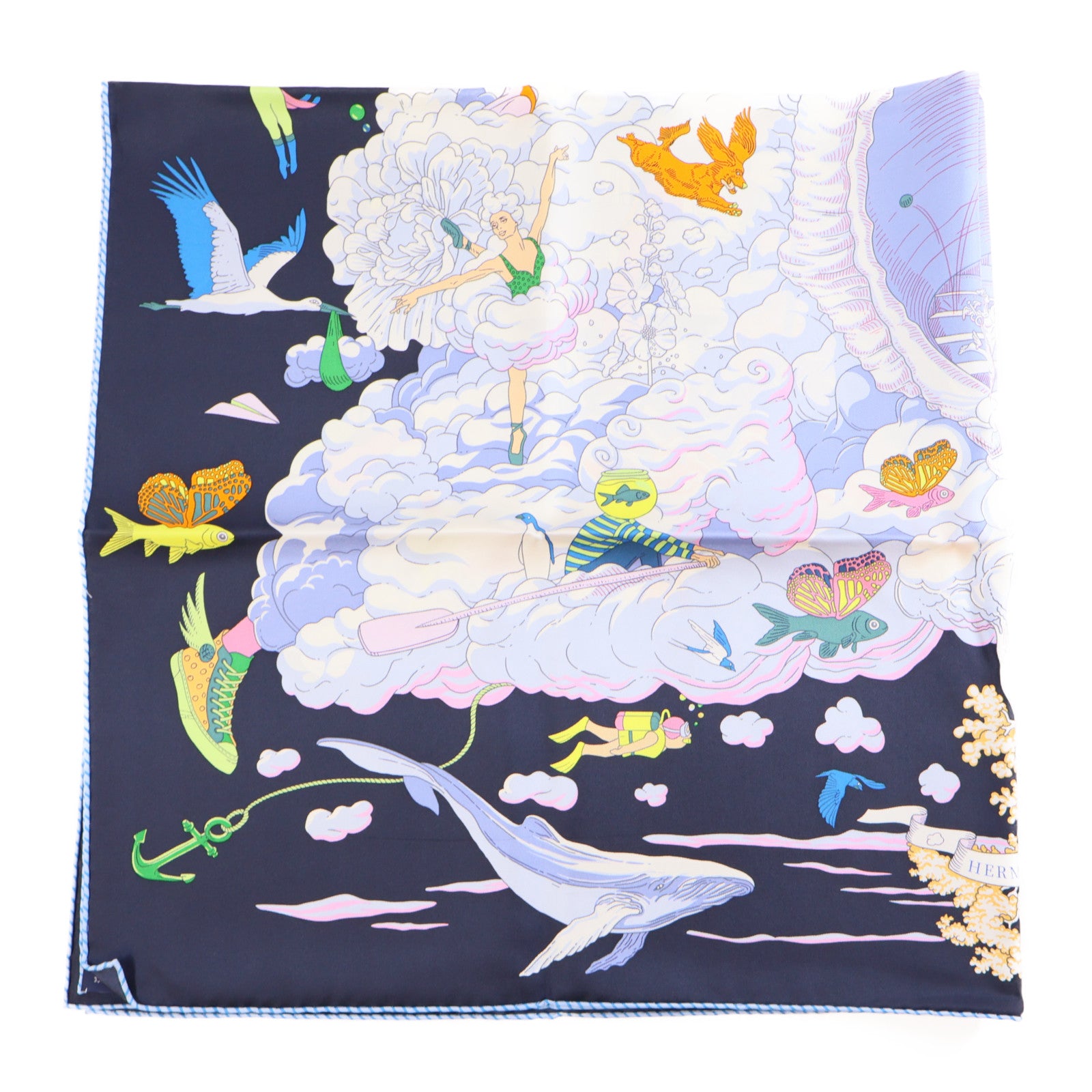 HERMES 絲質Scarf絲巾彩色