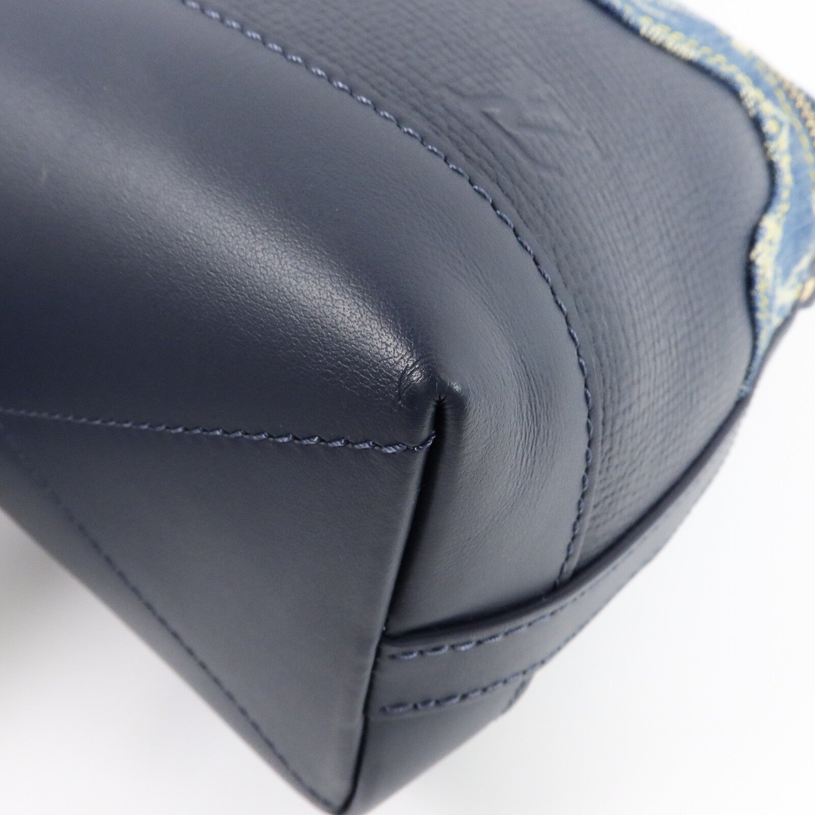 LOUIS VUITTON Monogram Denim/Taurillon Japanese Cruiser手挽肩背兩用袋