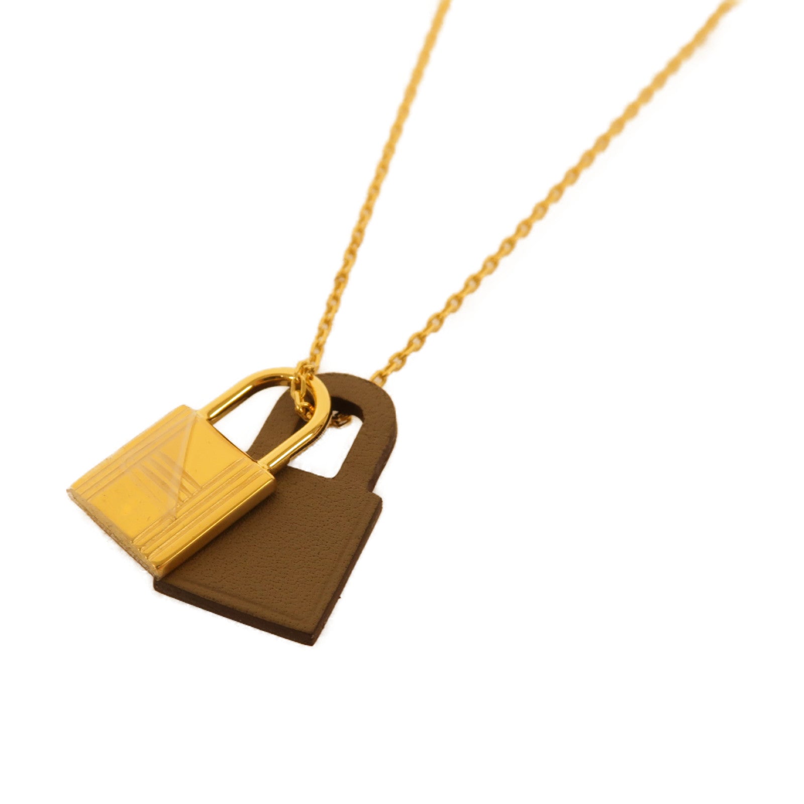 HERMES 【激減優惠】金屬Necklace項鍊棕色/金色