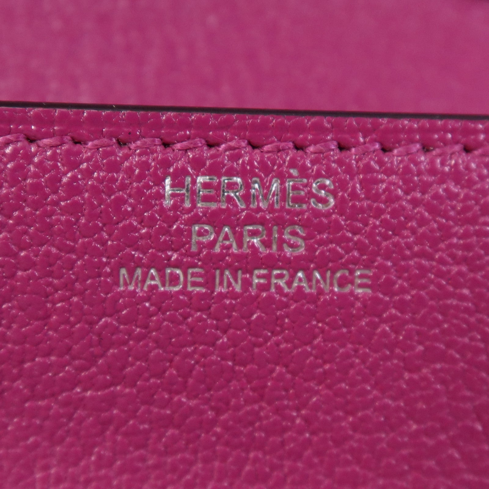 HERMES Chevre皮革Cinhetic To Go Wallet銀扣肩背袋Anemone