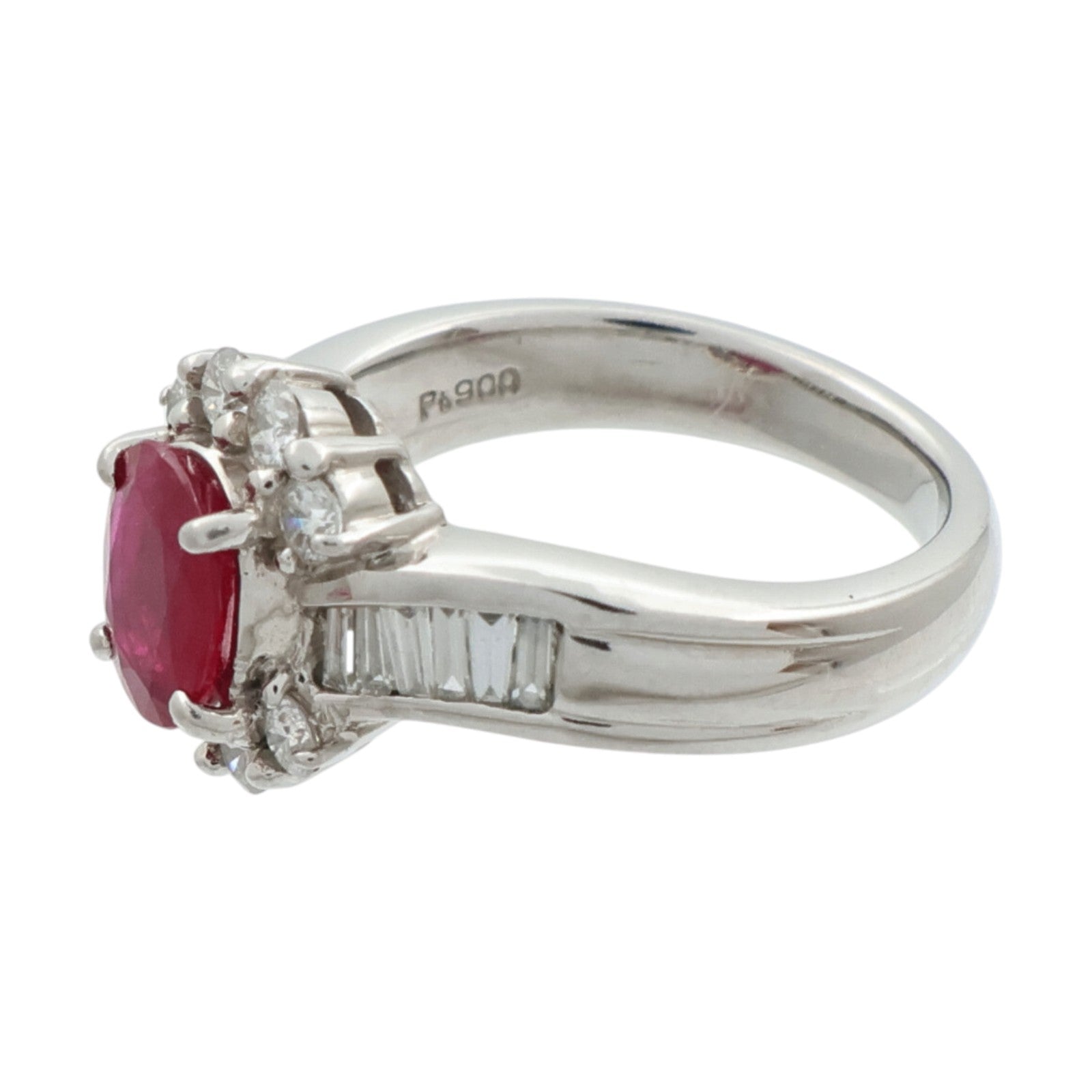 JEWELRY PT900鉑金/紅寶石Ruby鑽石戒指
