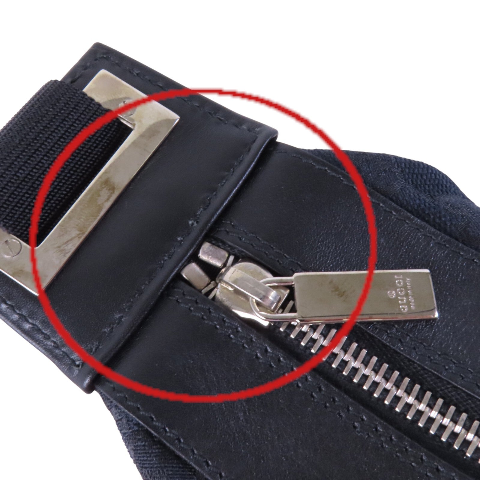 GUCCI GG帆布Hand Bag銀扣肩背袋