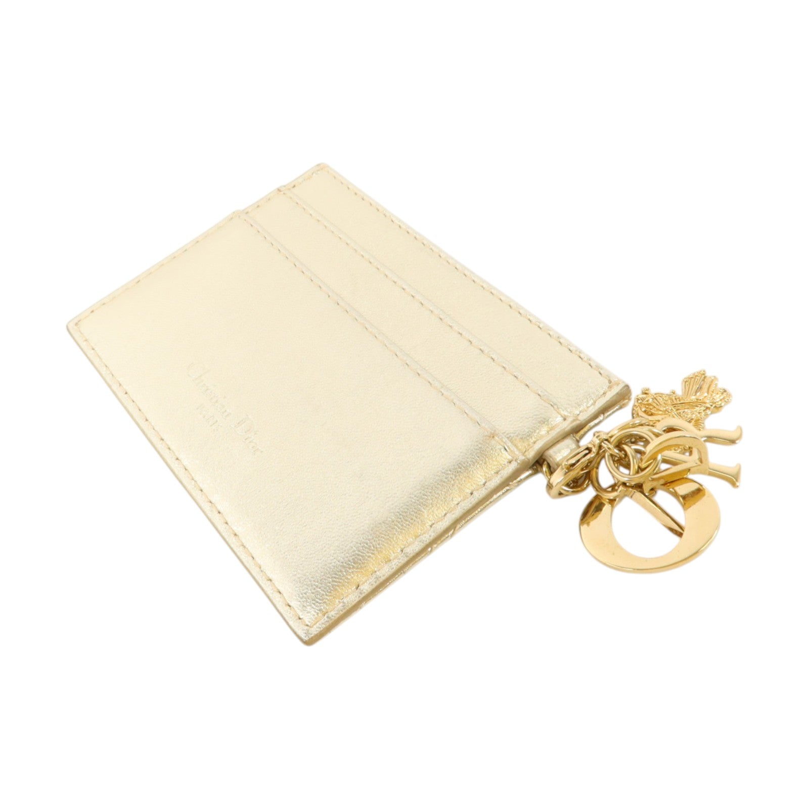 Dior 羊皮皮革Freesia Card Holder金扣卡片套
