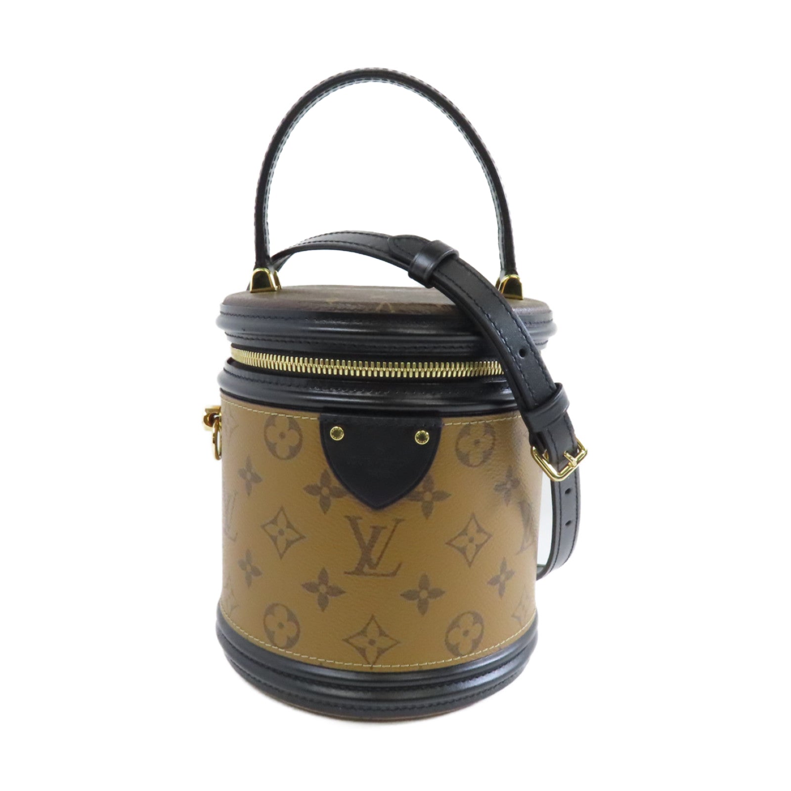LOUIS VUITTON 【激減優惠】Monogram Reverse Cannes金扣手挽肩背兩用袋啡色