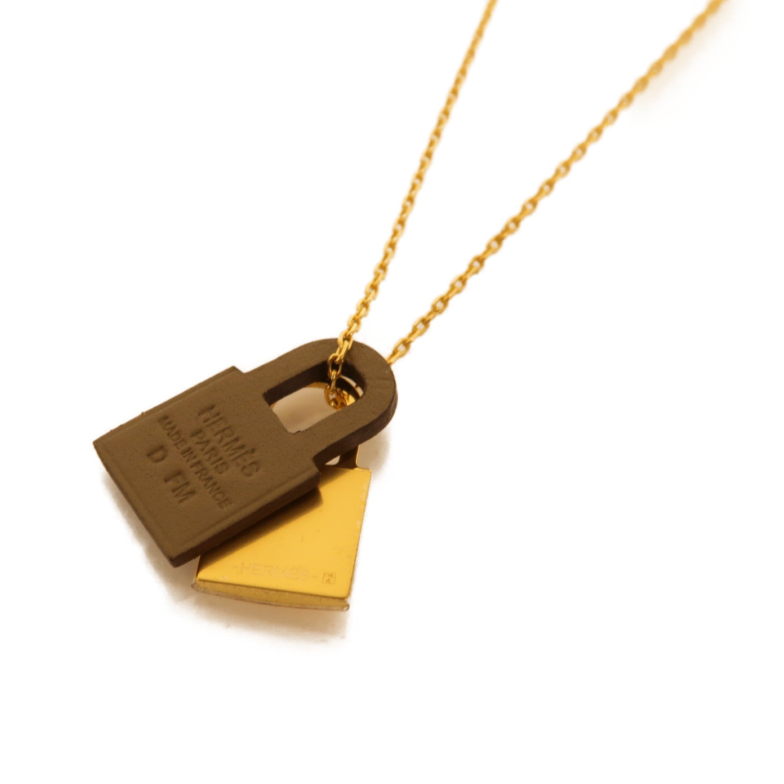 HERMES 【激減優惠】金屬Necklace項鍊棕色/金色