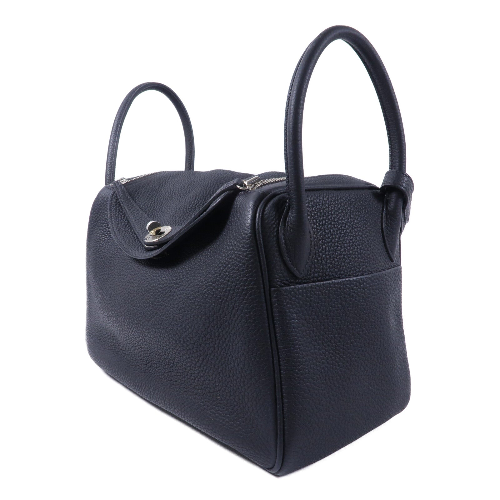 HERMES Clemence皮革Lindy 30手挽肩背兩用袋Noir