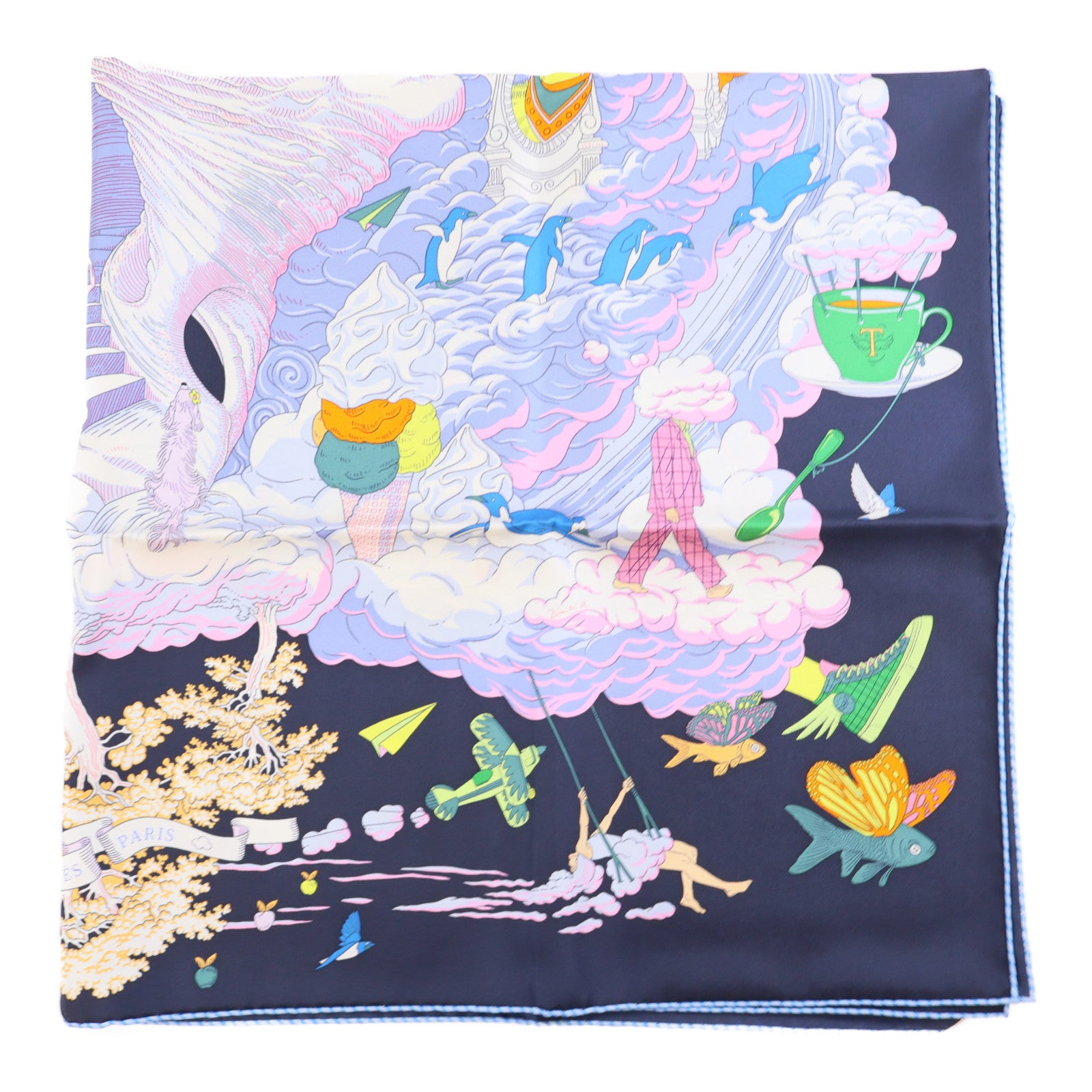 HERMES 絲質Scarf絲巾彩色