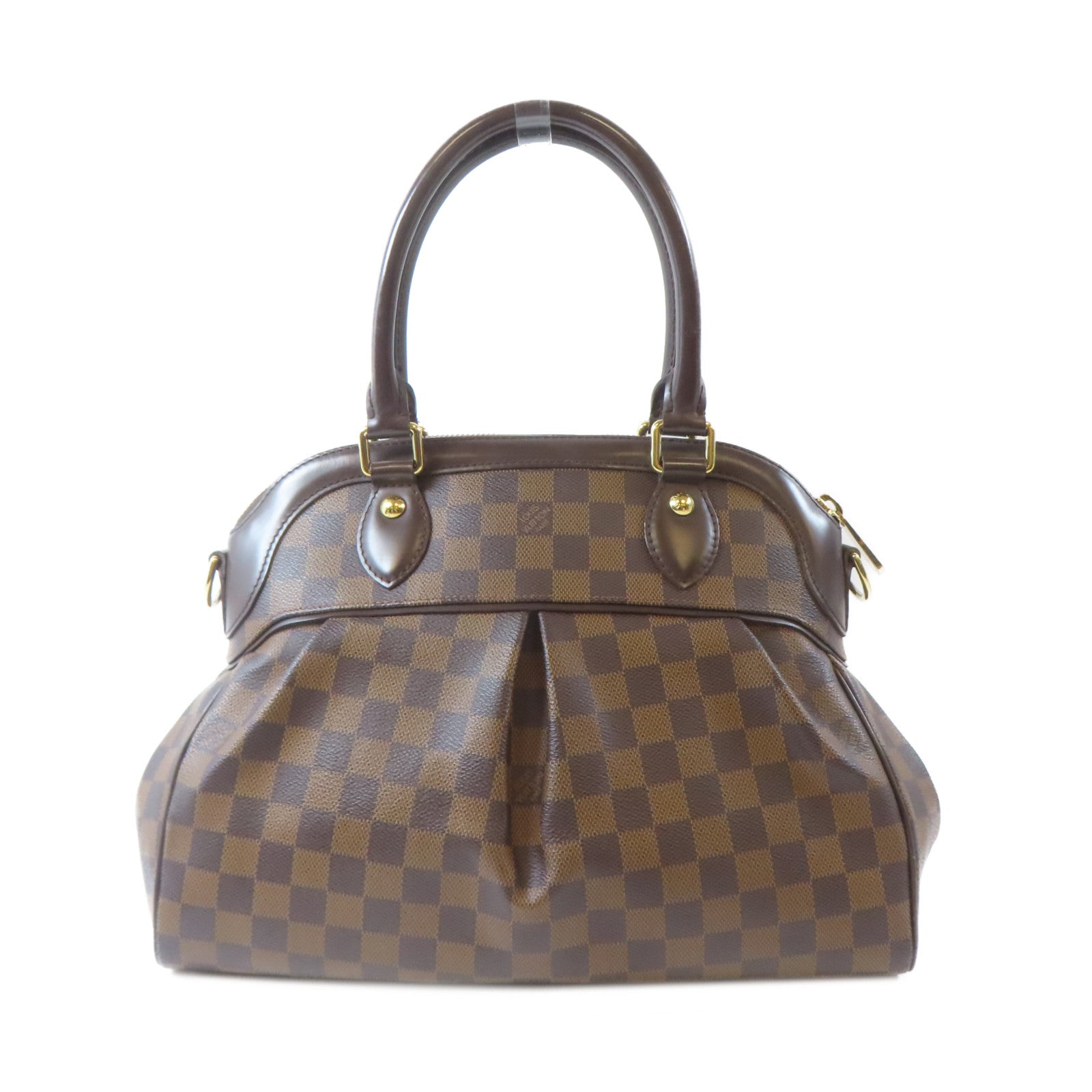 LOUIS VUITTON 【激減優惠】Damier Trevi PM金扣手挽肩背兩用袋啡色