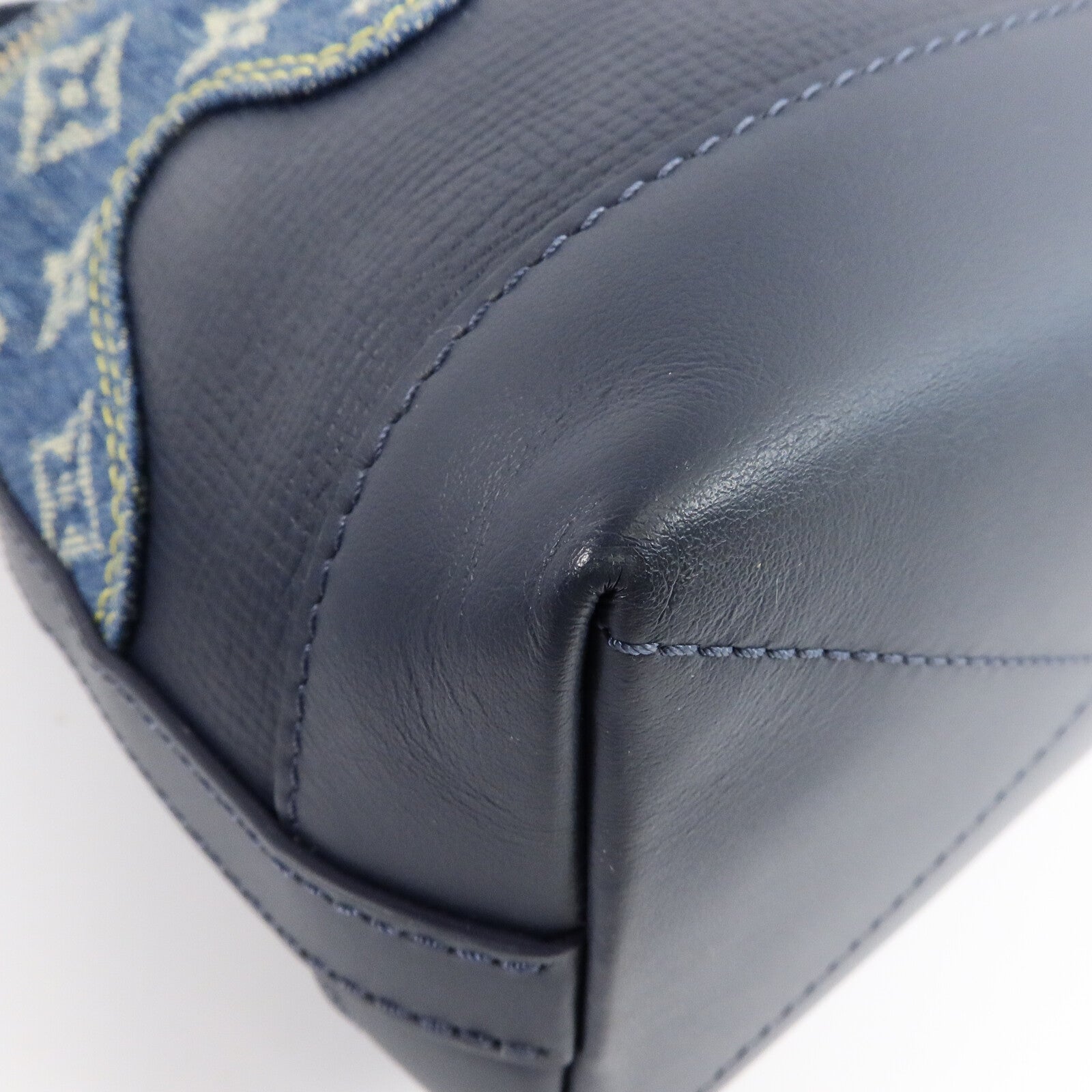 LOUIS VUITTON Monogram Denim/Taurillon Japanese Cruiser手挽肩背兩用袋