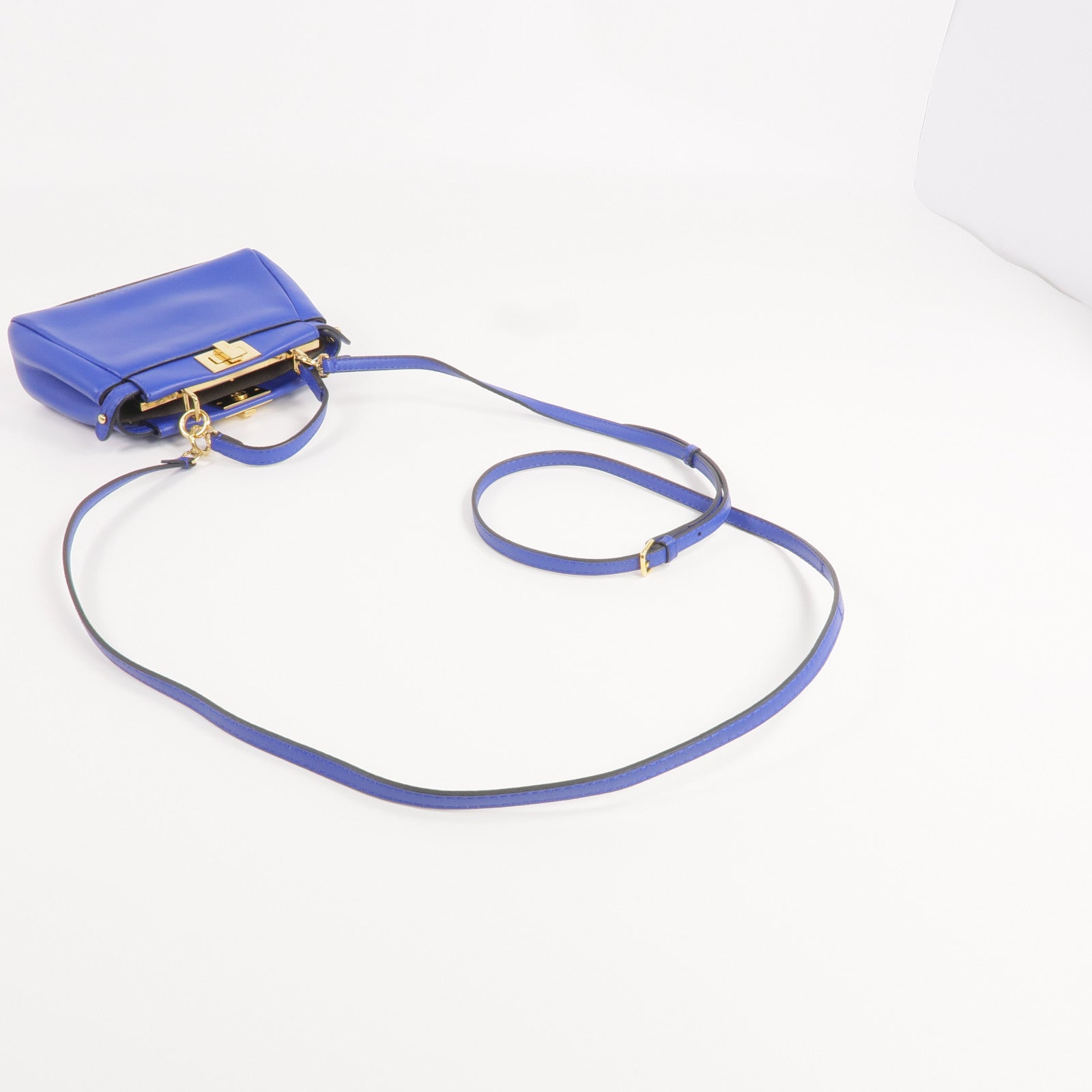 FENDI 牛皮皮革Micro Peekaboo金扣手挽肩背兩用袋