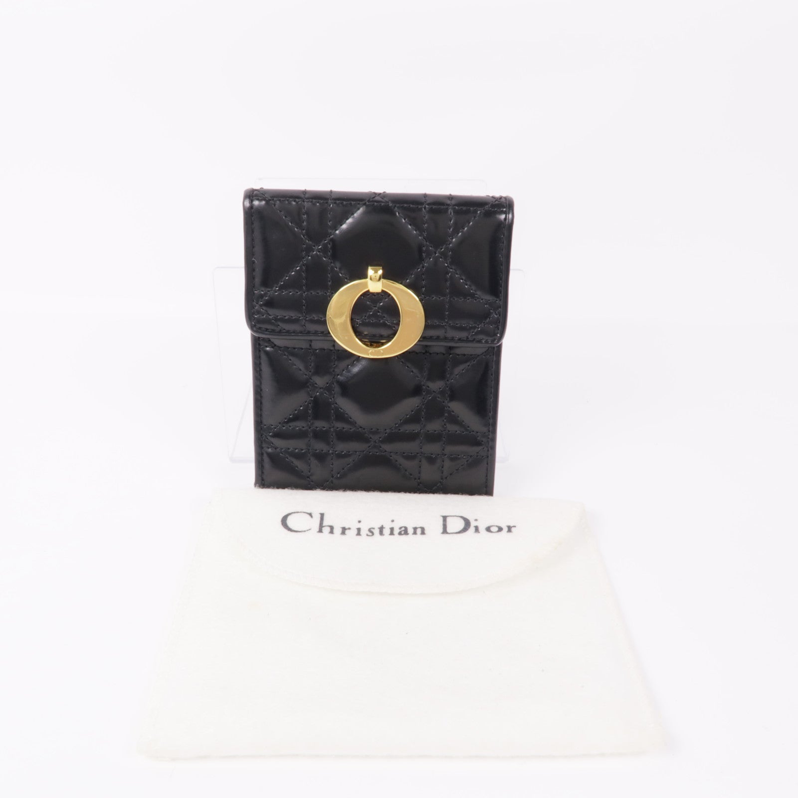Dior 漆皮皮革Wallet金扣錢包