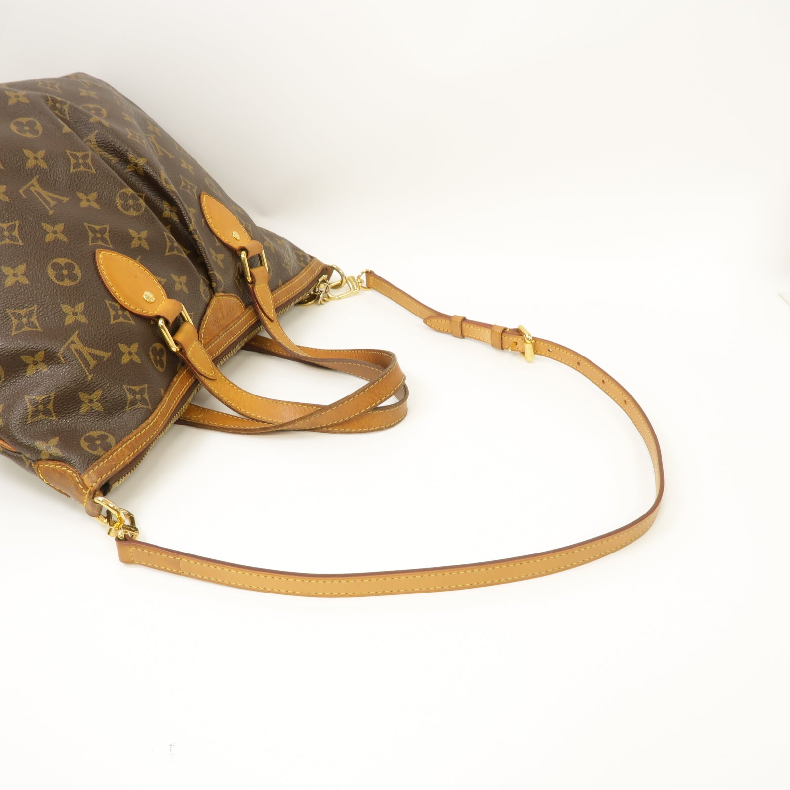 LOUIS VUITTON Monogram Palermo PM金扣手挽肩背兩用袋棕色