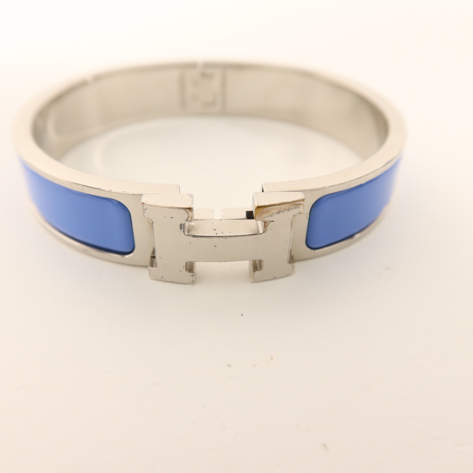 HERMES 金屬Clic H銀扣手鐲