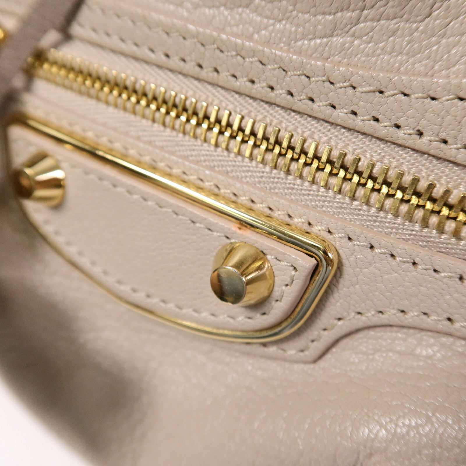 BALENCIAGA 牛皮皮革Classic Metallic Edge Mini City手挽肩背兩用袋