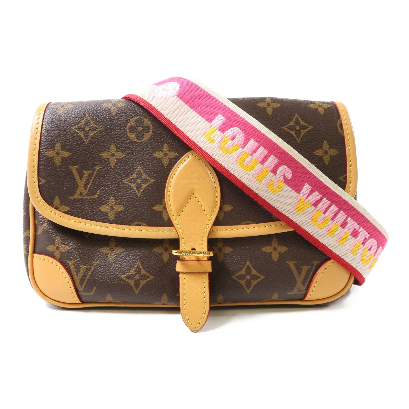 LOUIS VUITTON Monogram Diane金扣肩背袋啡色