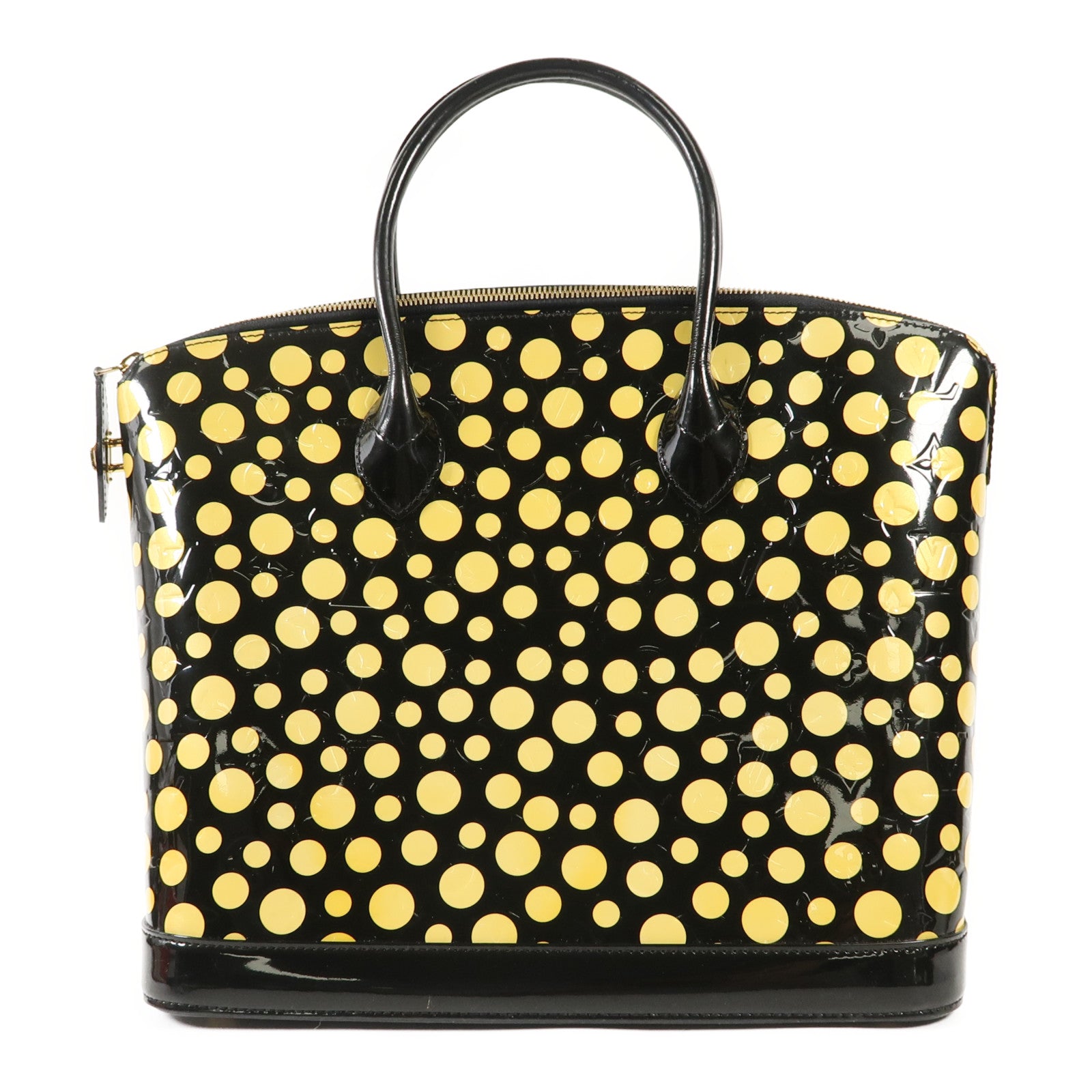 LOUIS VUITTON Vernis皮革Lockit MM Yayoi Kusama金扣手挽袋