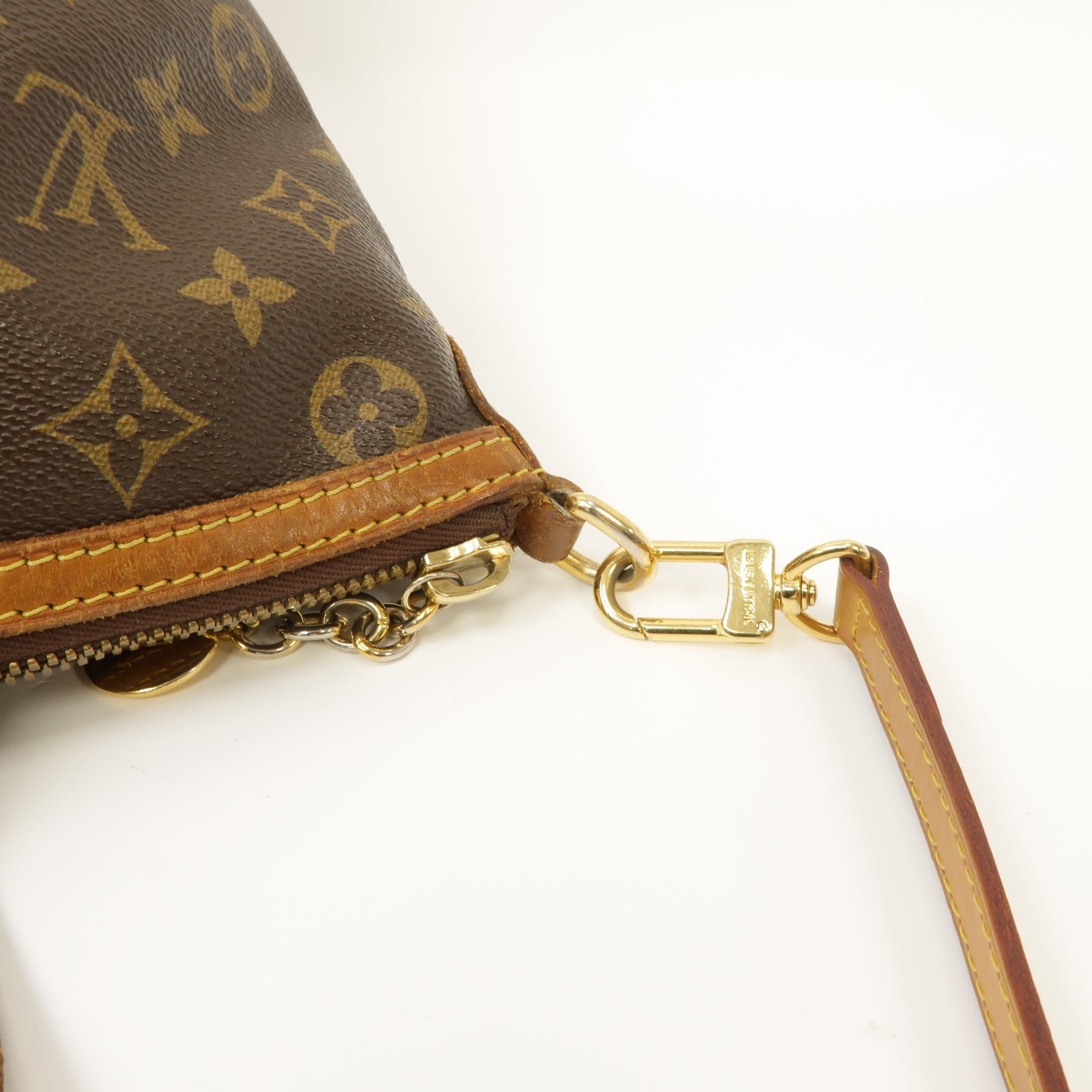 LOUIS VUITTON Monogram Palermo PM金扣手挽肩背兩用袋棕色