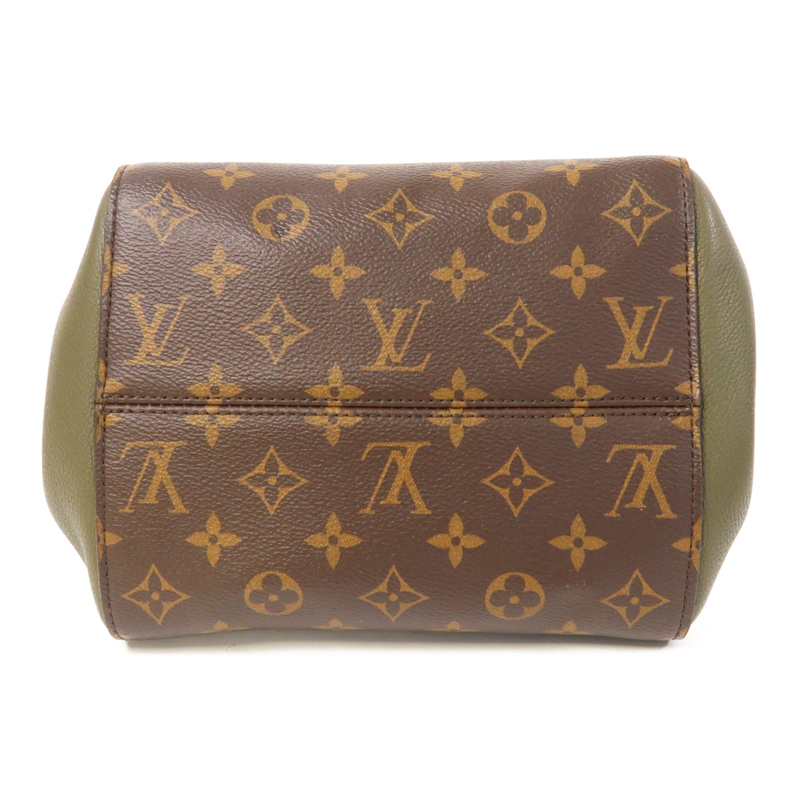 LOUIS VUITTON Monogram Fold Tote金扣手挽肩背兩用袋啡色/綠色