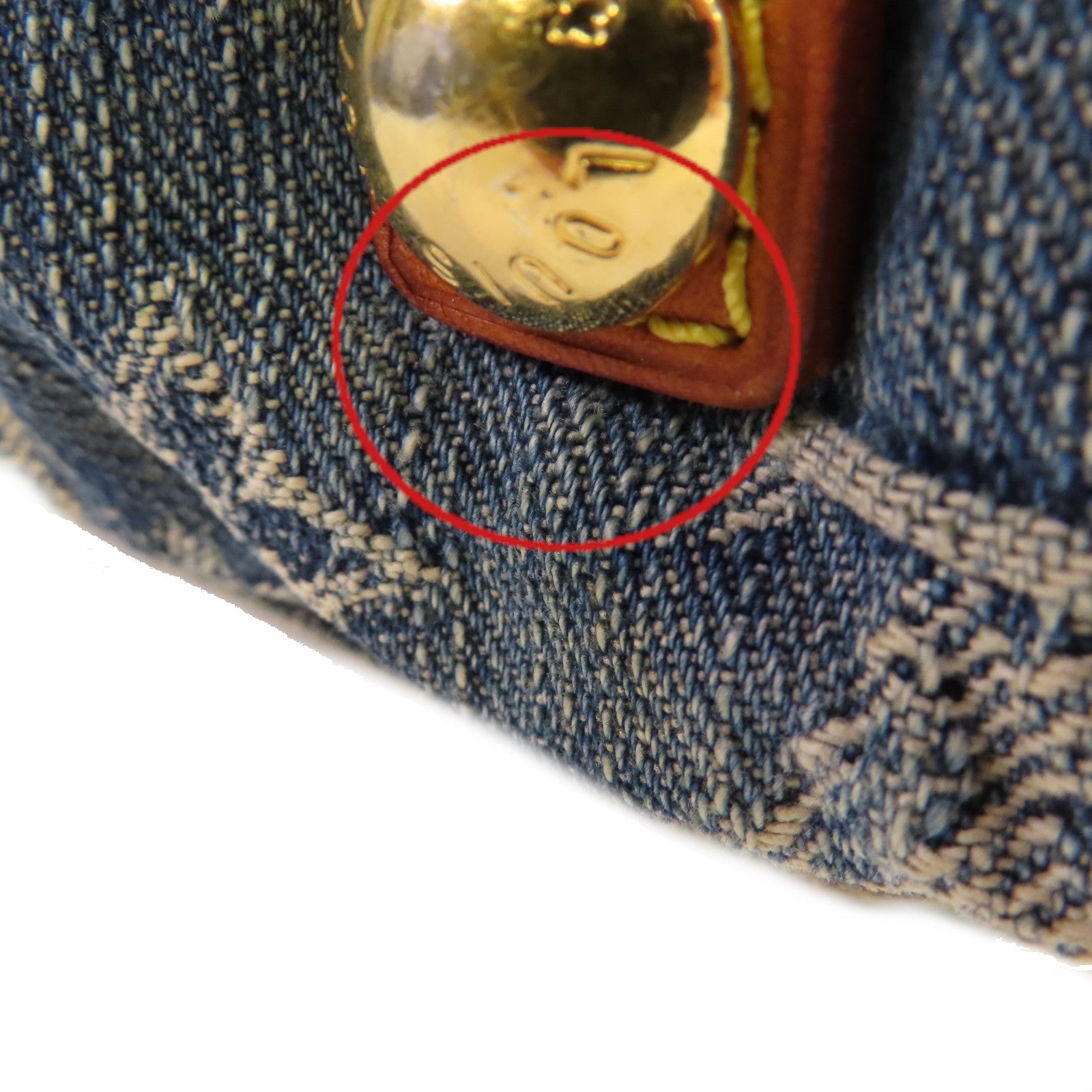 LOUIS VUITTON Monogram Denim Baggy PM Shoulder Bag金扣肩背袋藍色