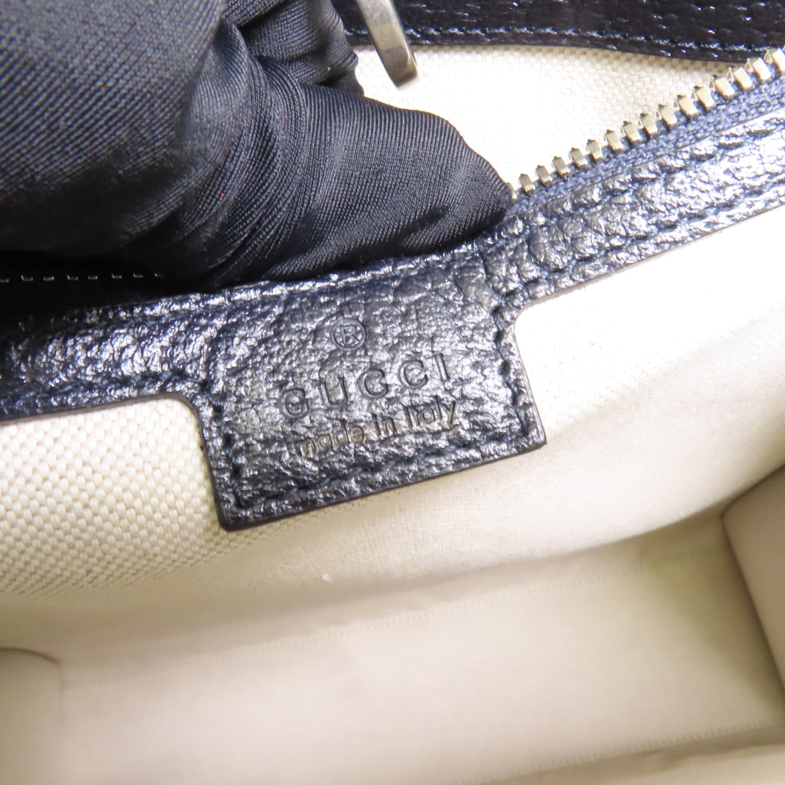 GUCCI 塗層帆布Interlocking G Medium Tote銀扣手挽肩背兩用袋