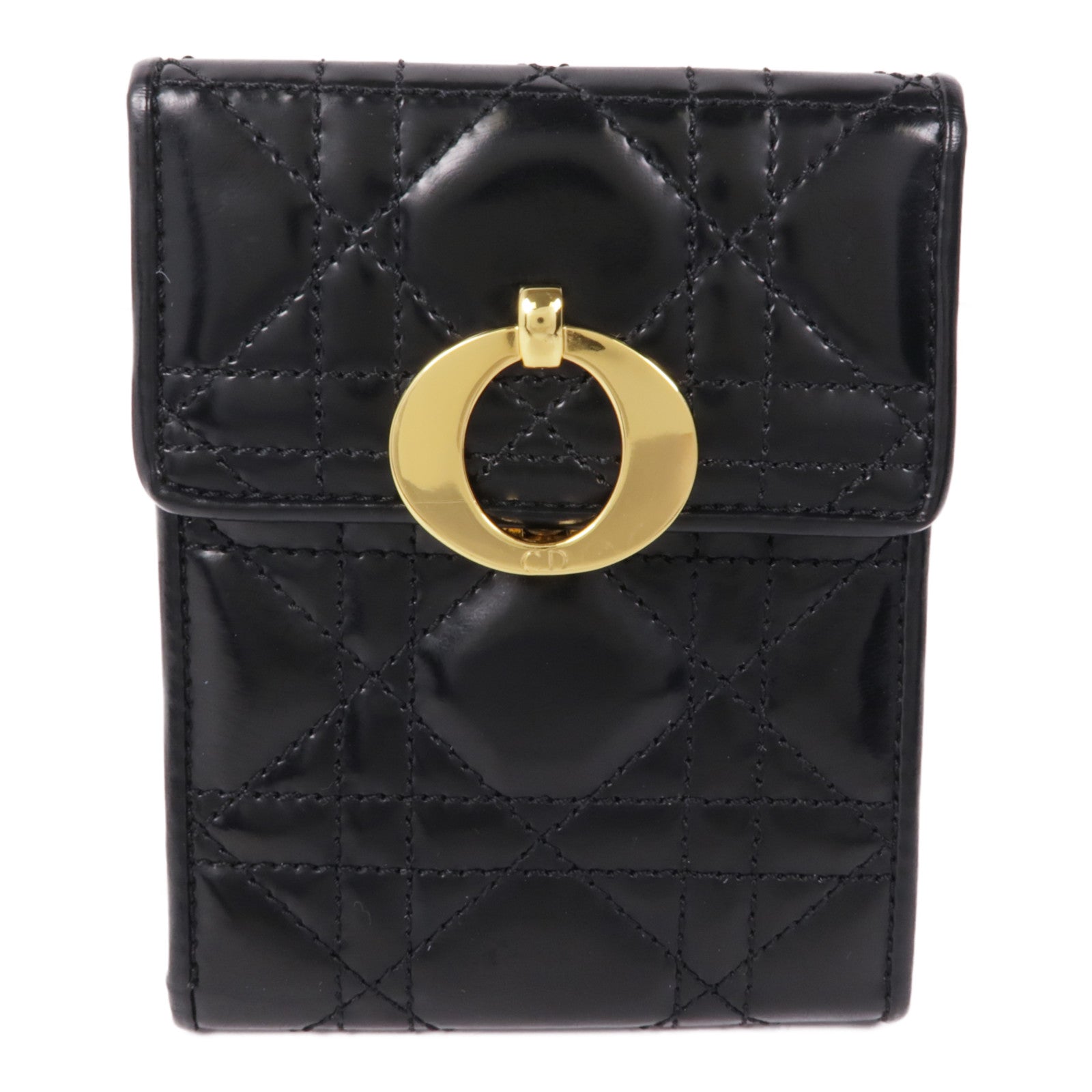 Dior 漆皮皮革Wallet金扣錢包