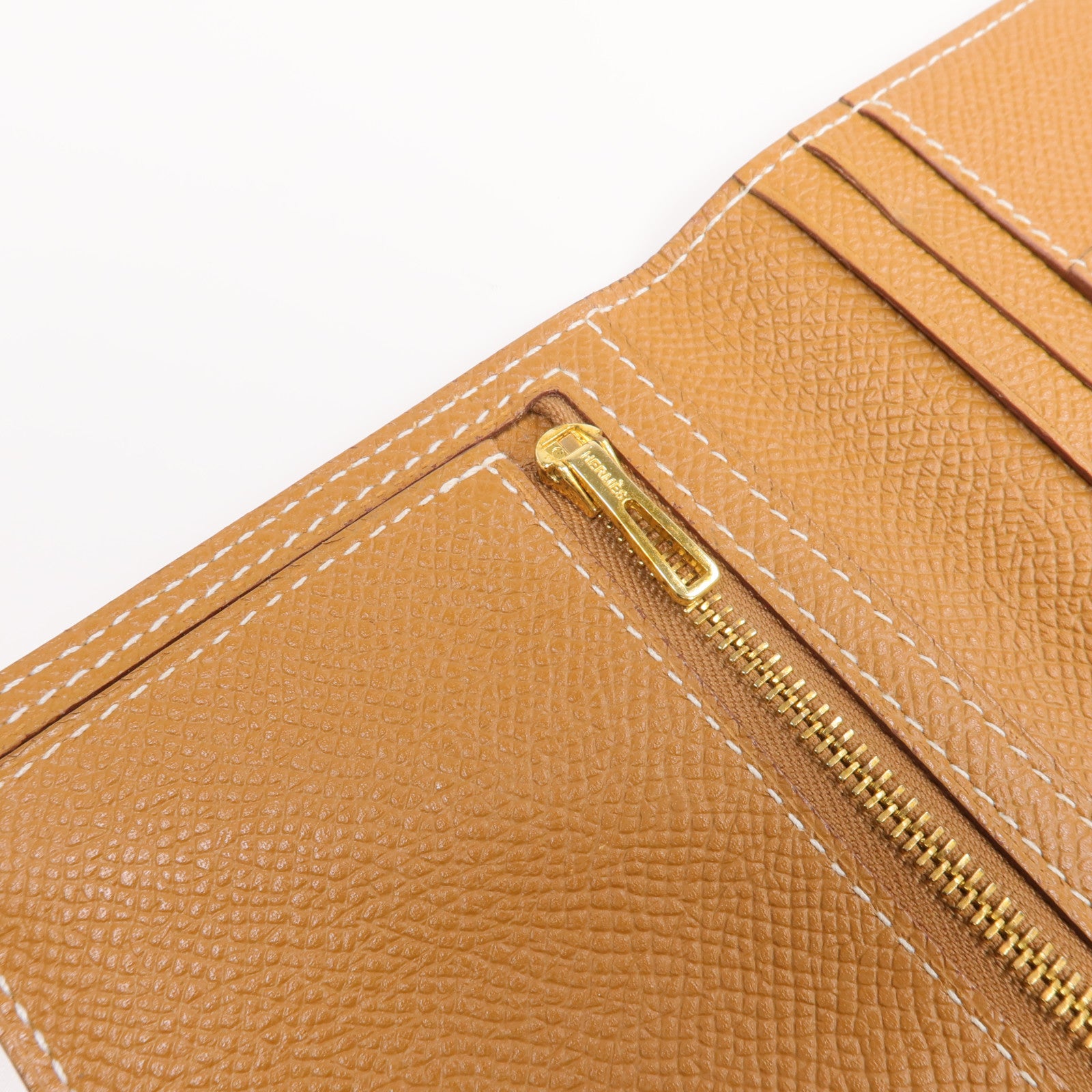 HERMES Epsom皮革Bearn Long Wallet金扣長錢包Gold