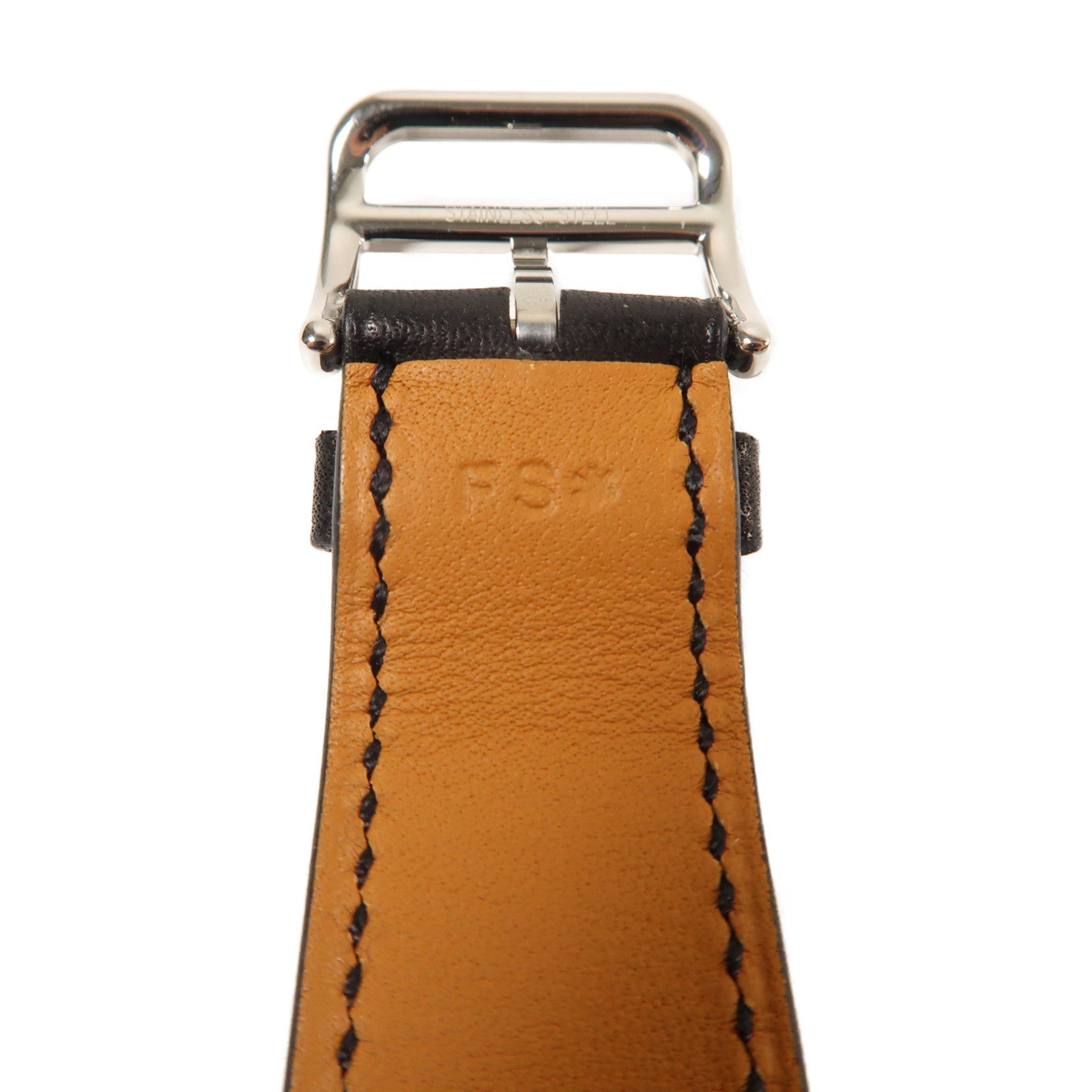 HERMES Heure H皮革手錶石英機芯黑色